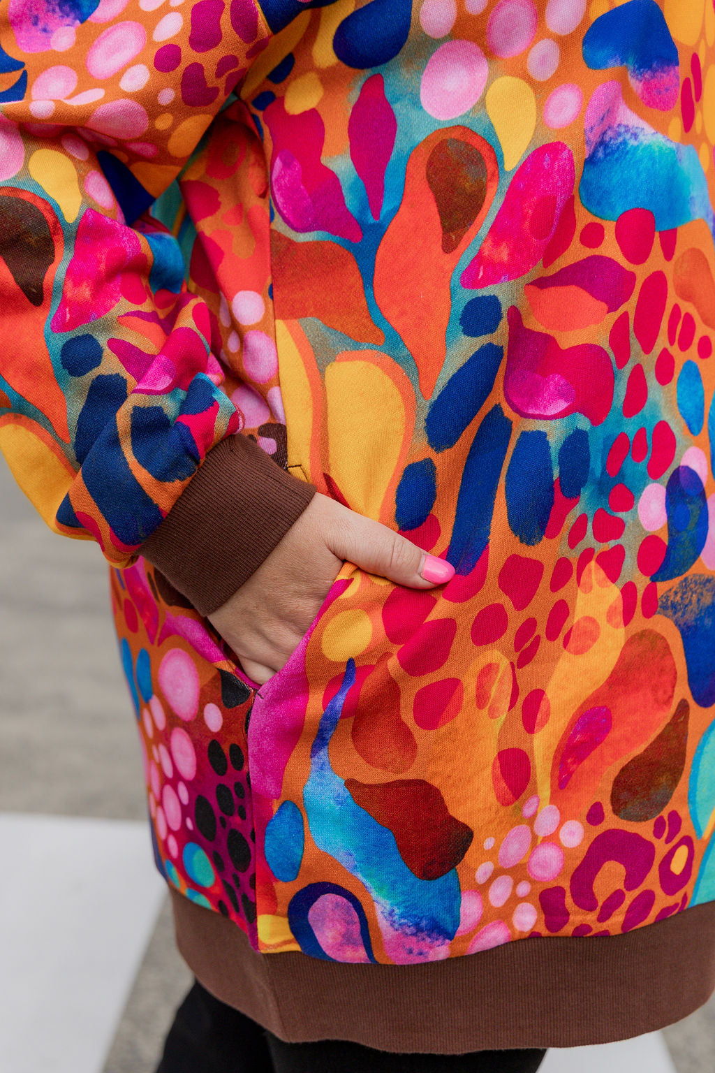Harper Longline Sweater in Outback Safari by Kasey Rainbow