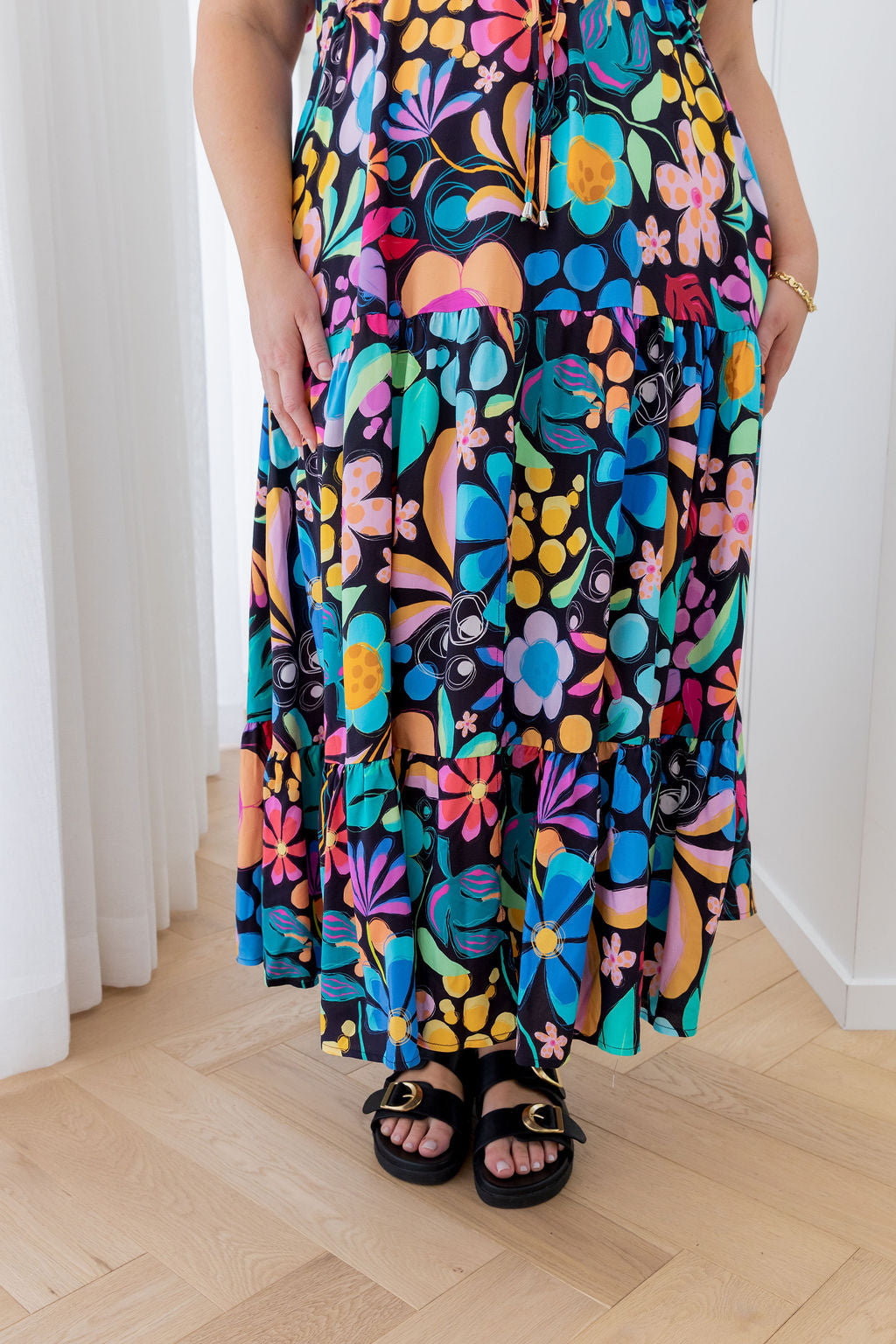 Bonnie Maxi Dress in Black Wonderland by Kasey Rainbow