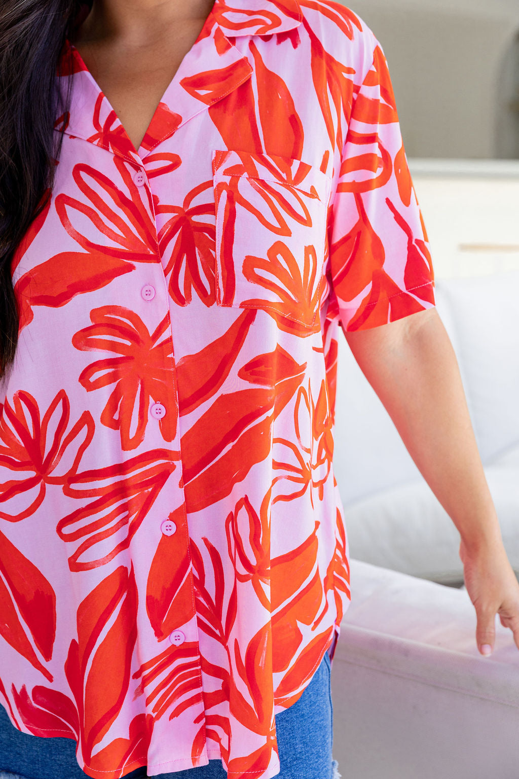 Marley Shirt in Blush Fern