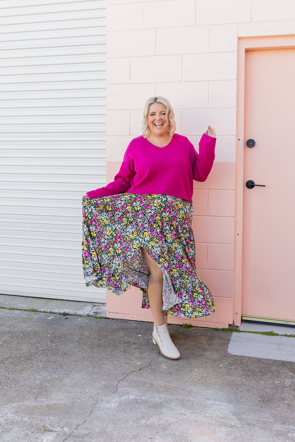 Blakely Crop Knit in Winter Berry