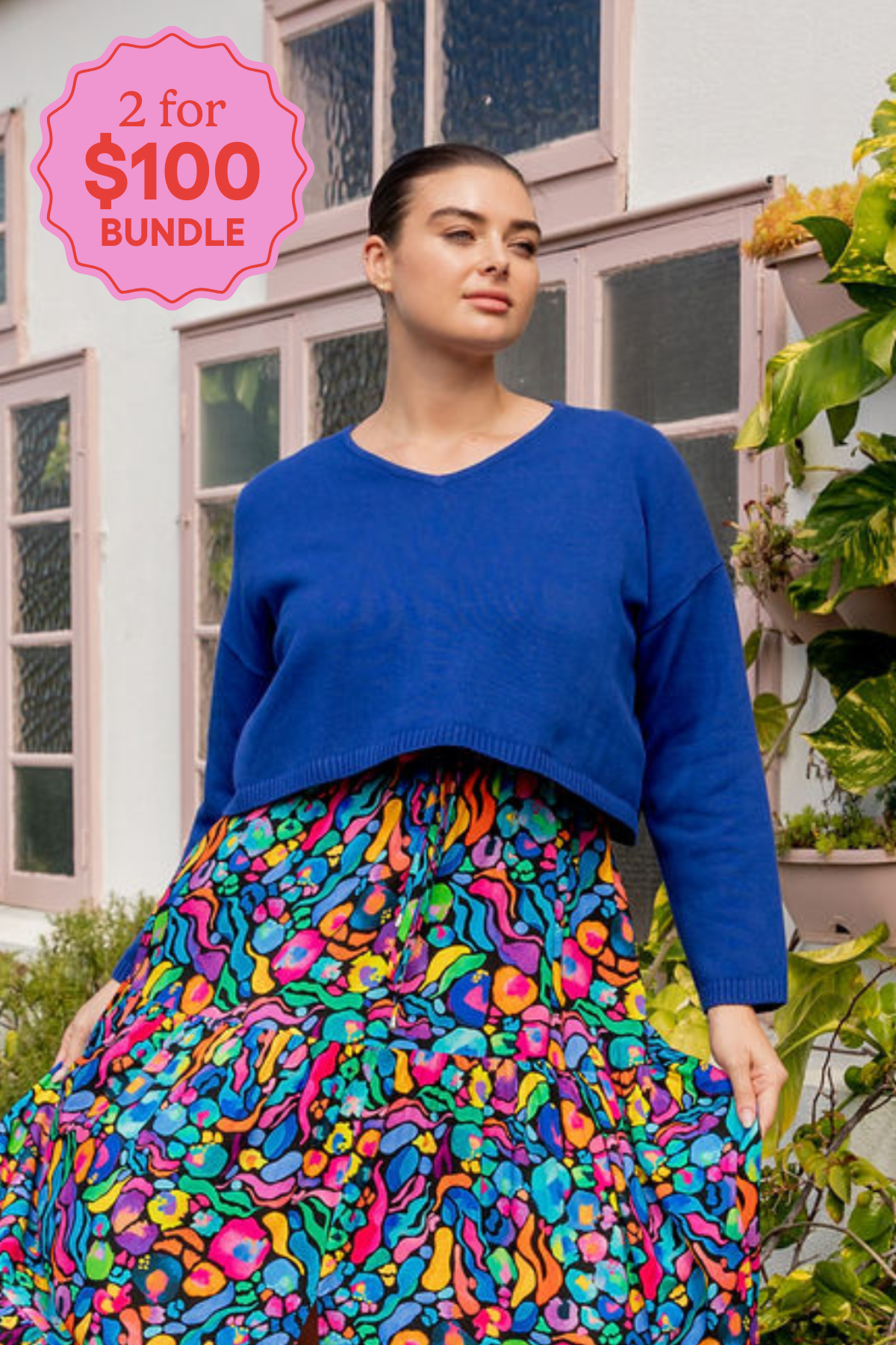 Blakely Crop Knit In Cobalt