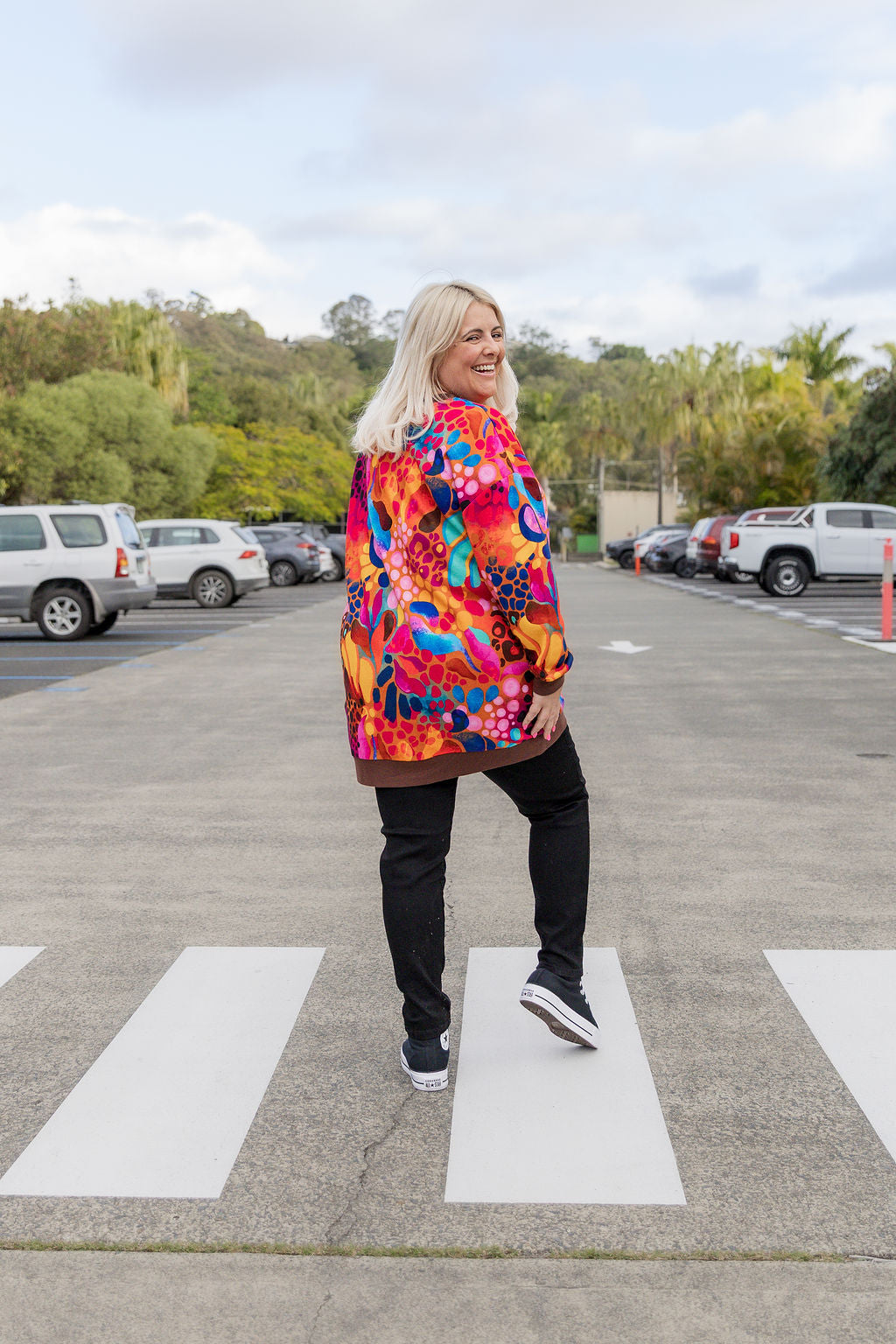 Harper Longline Sweater in Outback Safari by Kasey Rainbow
