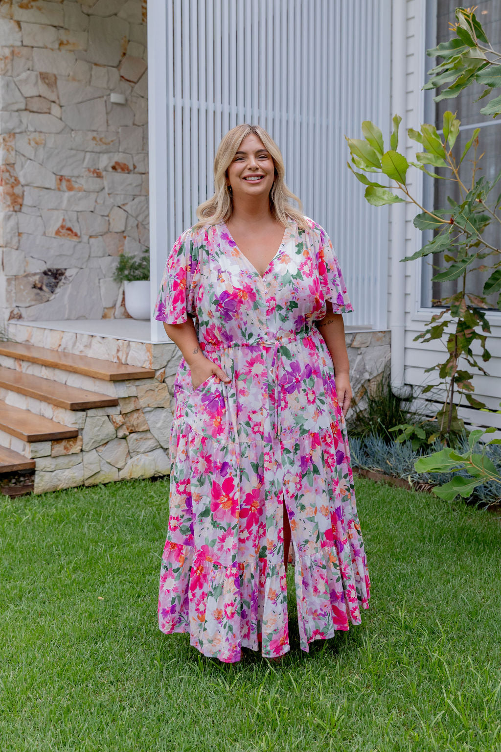 Bonnie Maxi Floral Dress in Botanical
