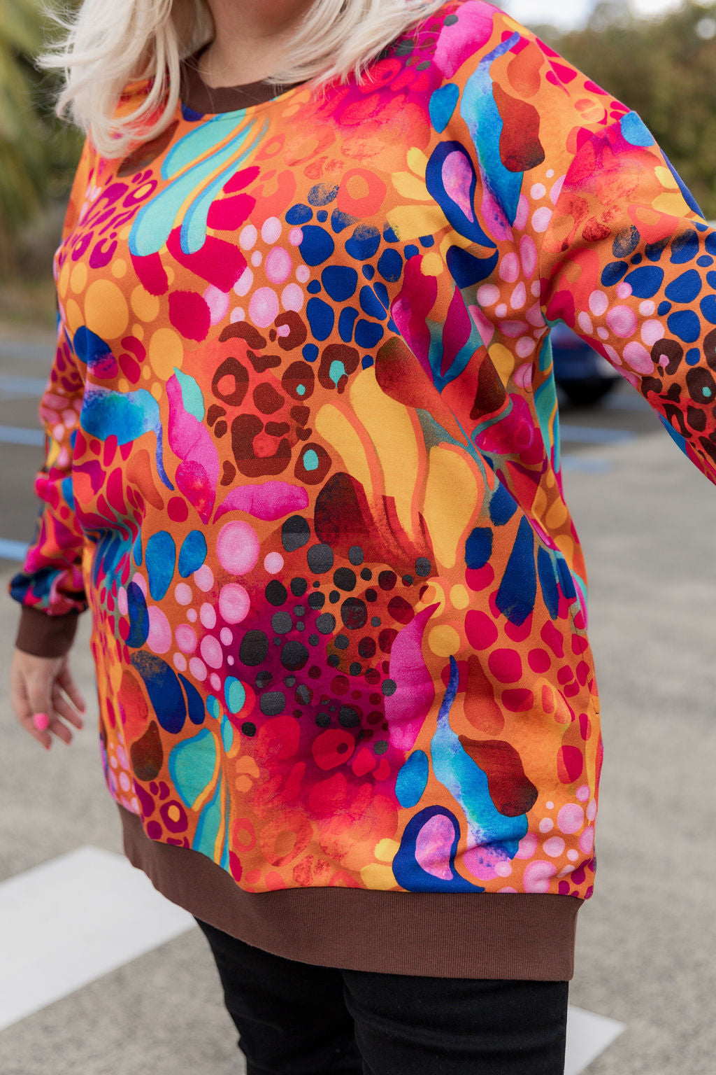 Harper Longline Sweater in Outback Safari by Kasey Rainbow