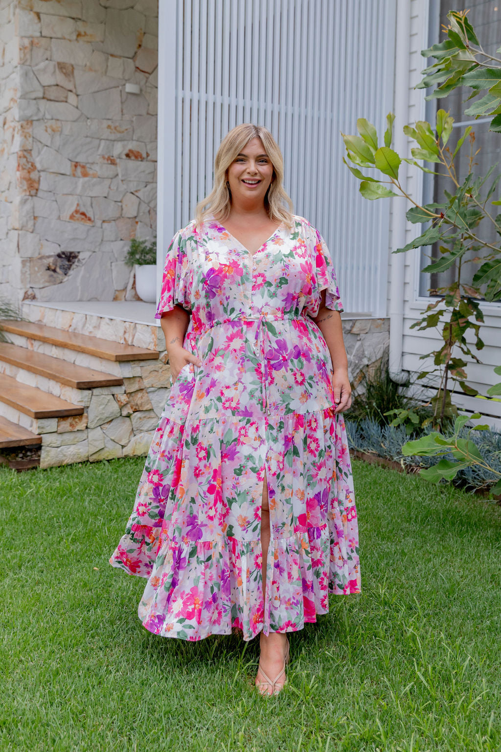 Bonnie Maxi Floral Dress in Botanical