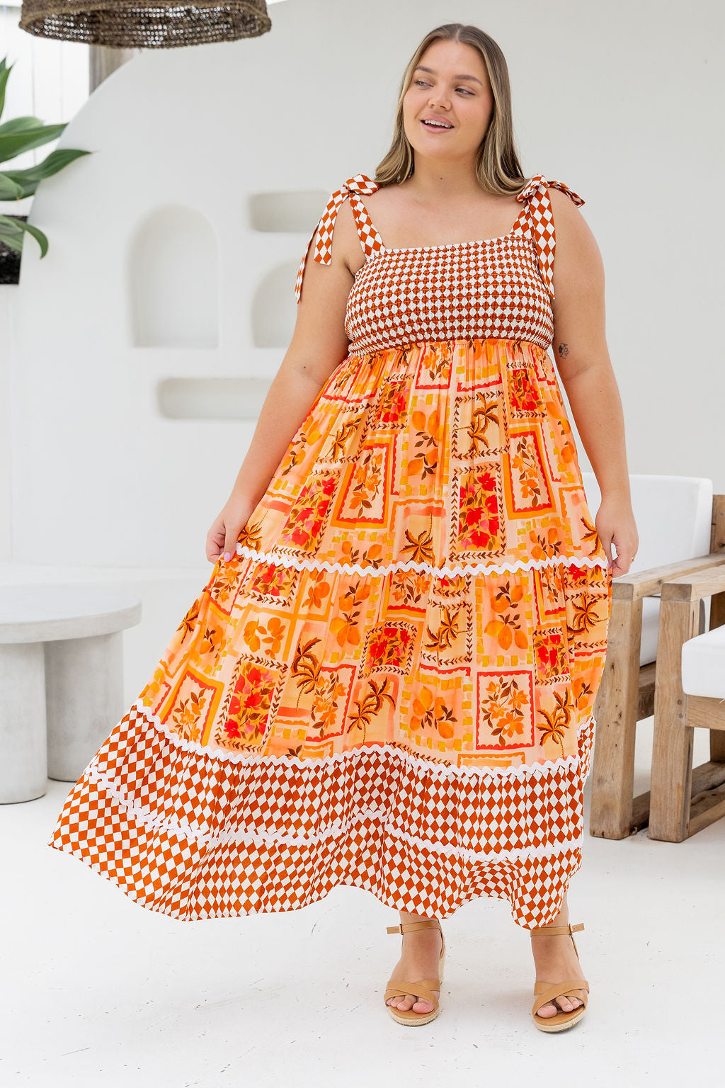 Allegra Maxi Dress in Sunkissed Mosaic