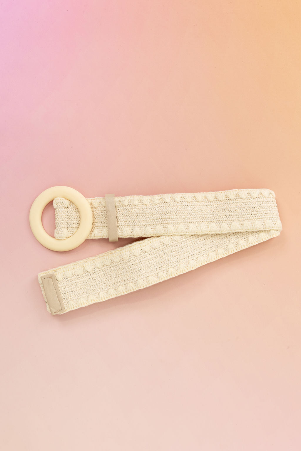 Extra Length Stretch Belt with Cream Buckle