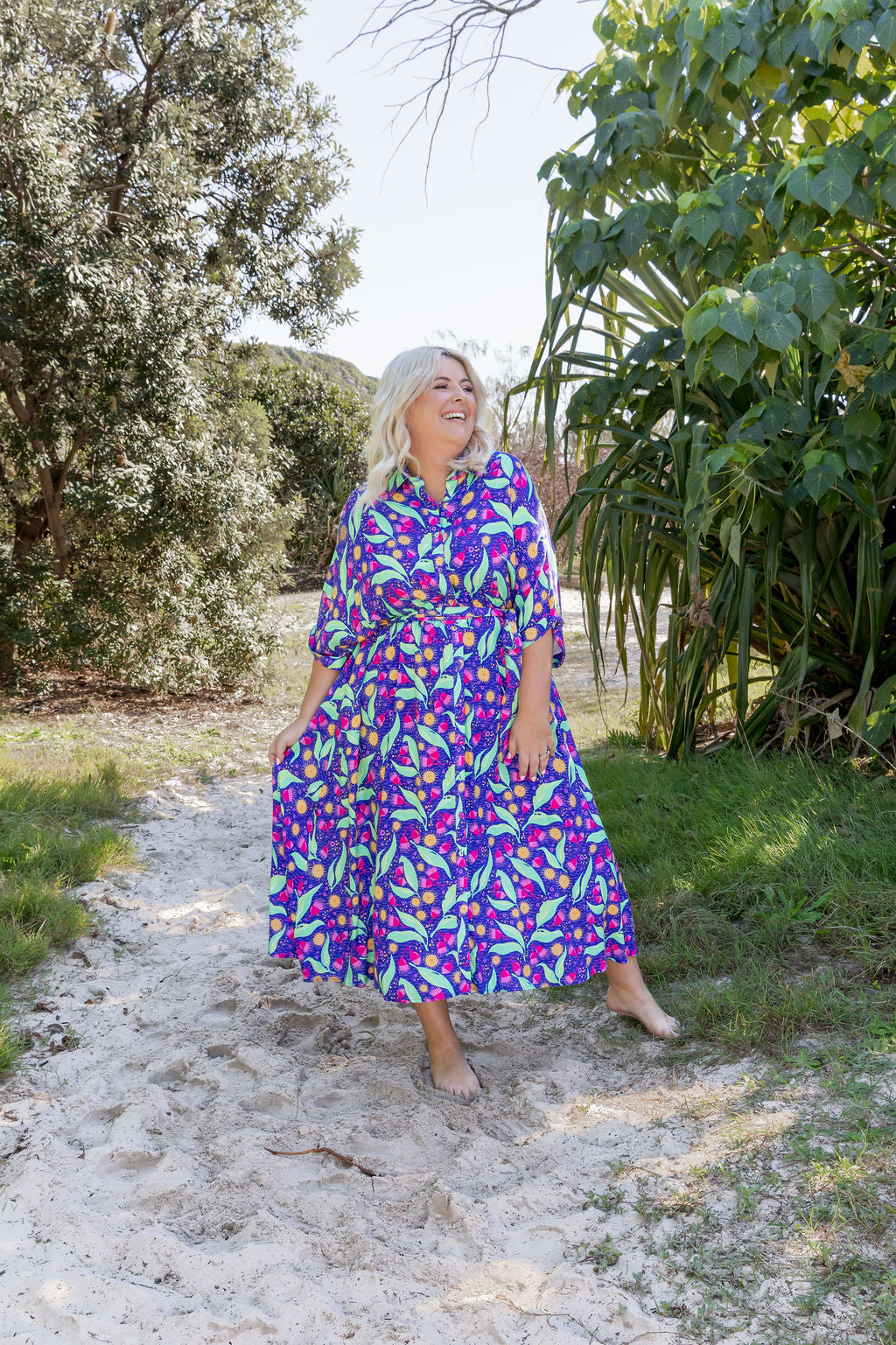 Maddy Midi Dress in Gumnuts