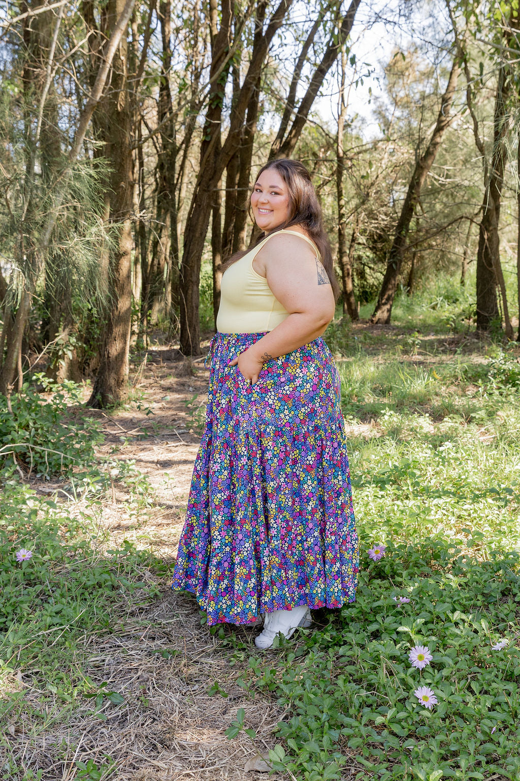 Carrie Skirt in Ditsy Kasey Rainbow