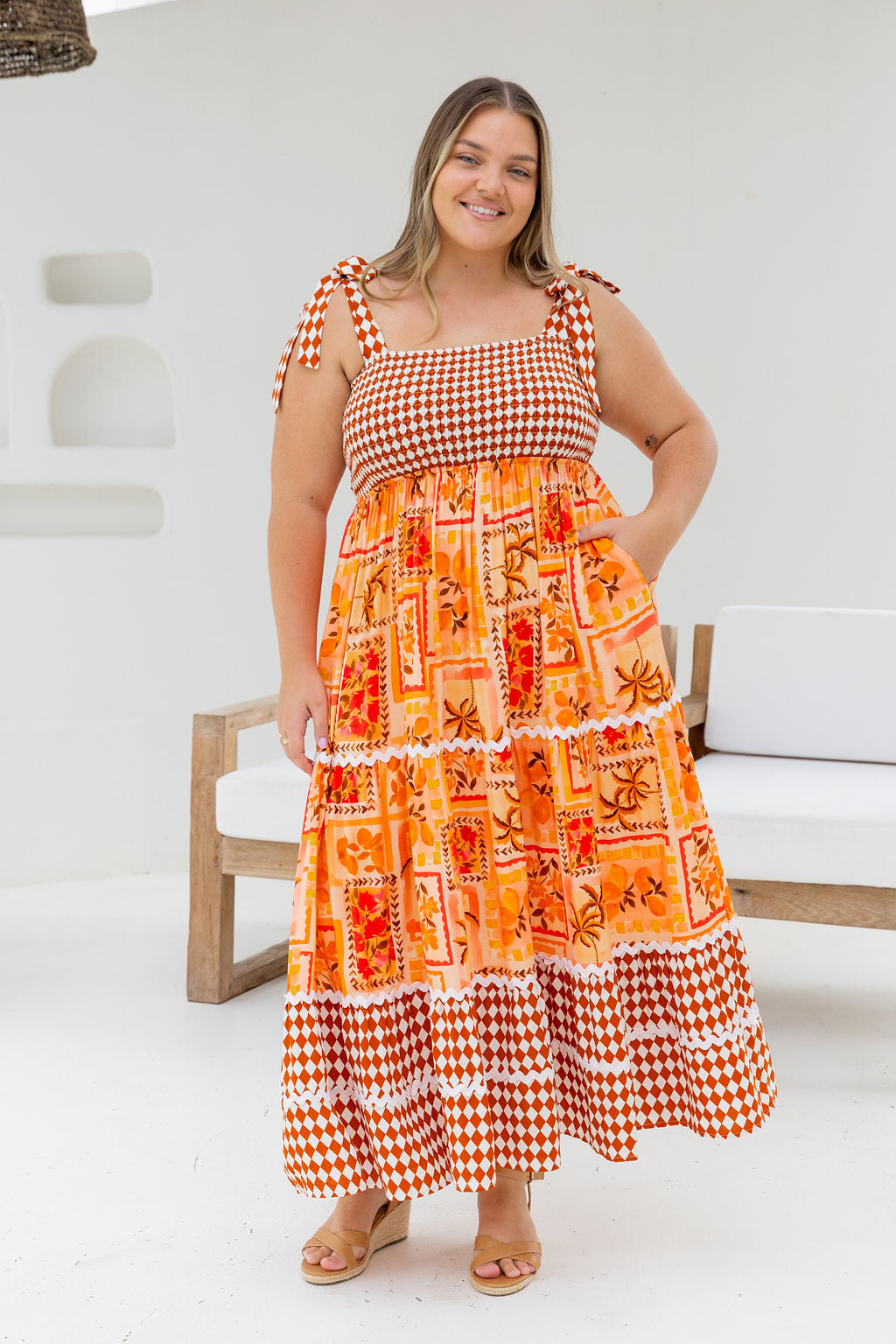 Allegra Maxi Dress in Sunkissed Mosaic