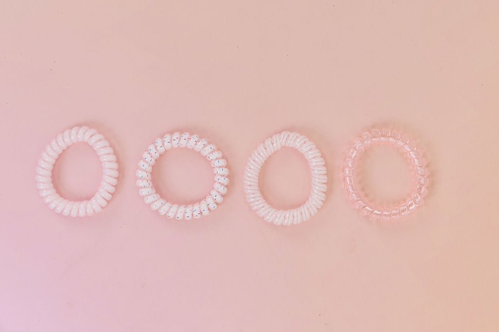 Pink Coil Hair Ties – 4 Pack