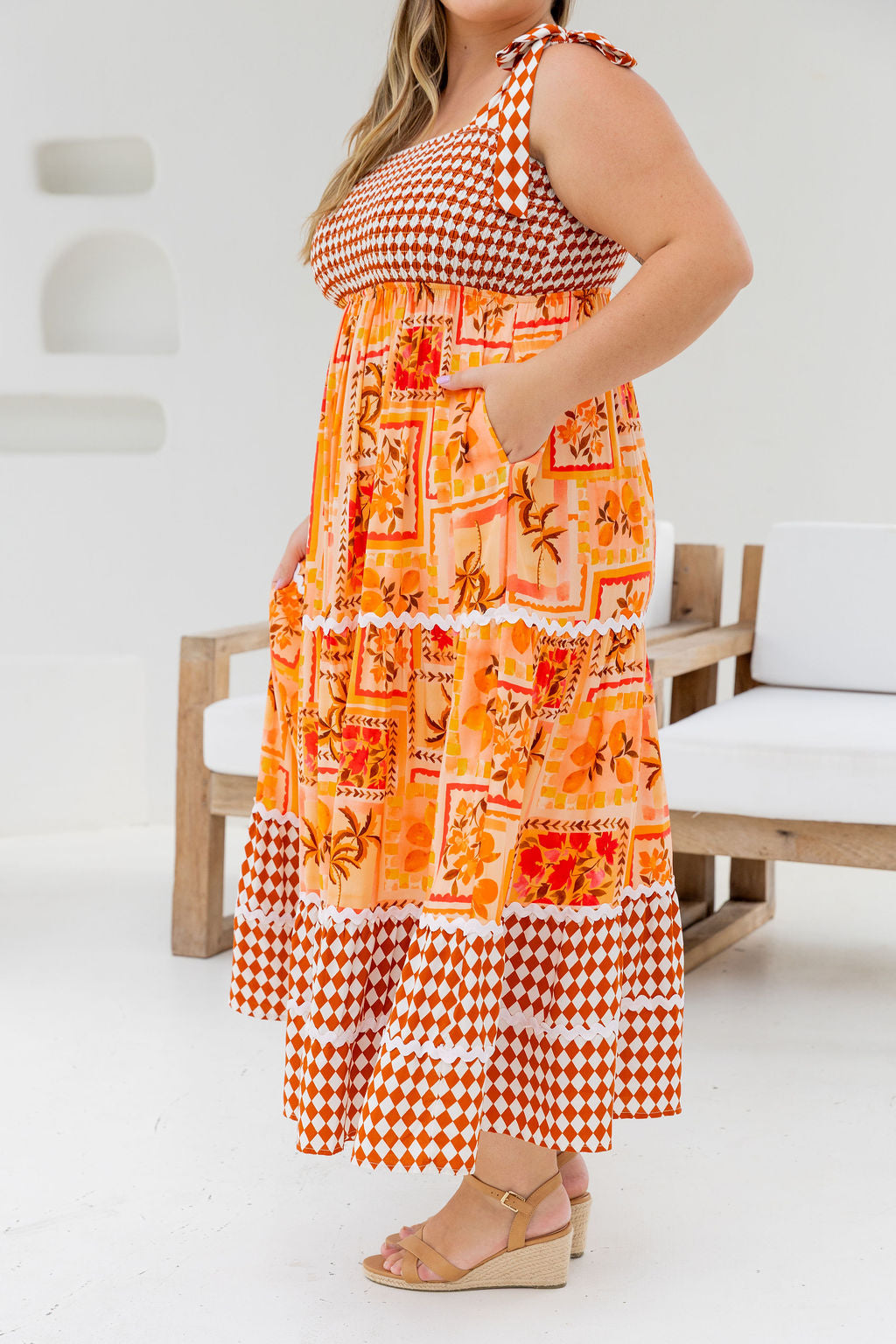 Allegra Maxi Dress in Sunkissed Mosaic