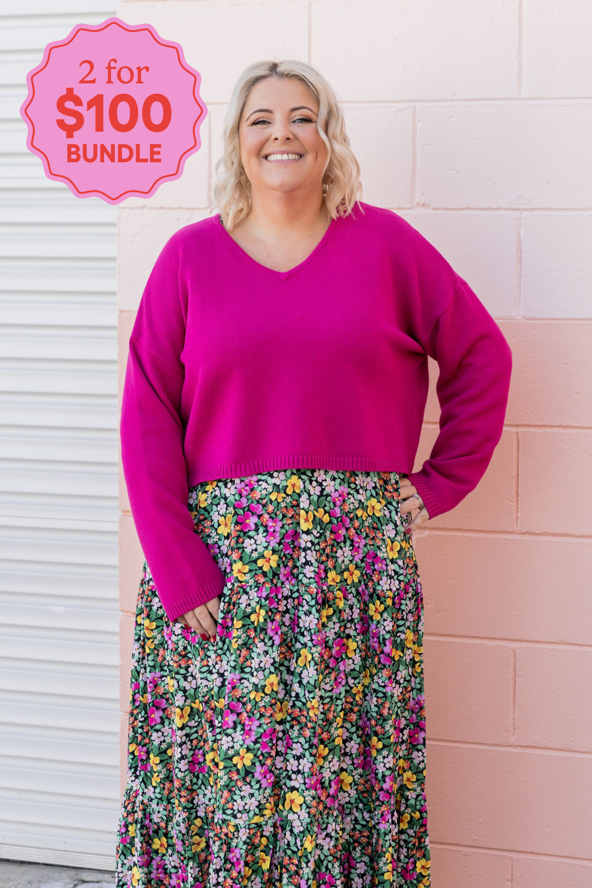 Blakely Crop Knit in Winter Berry