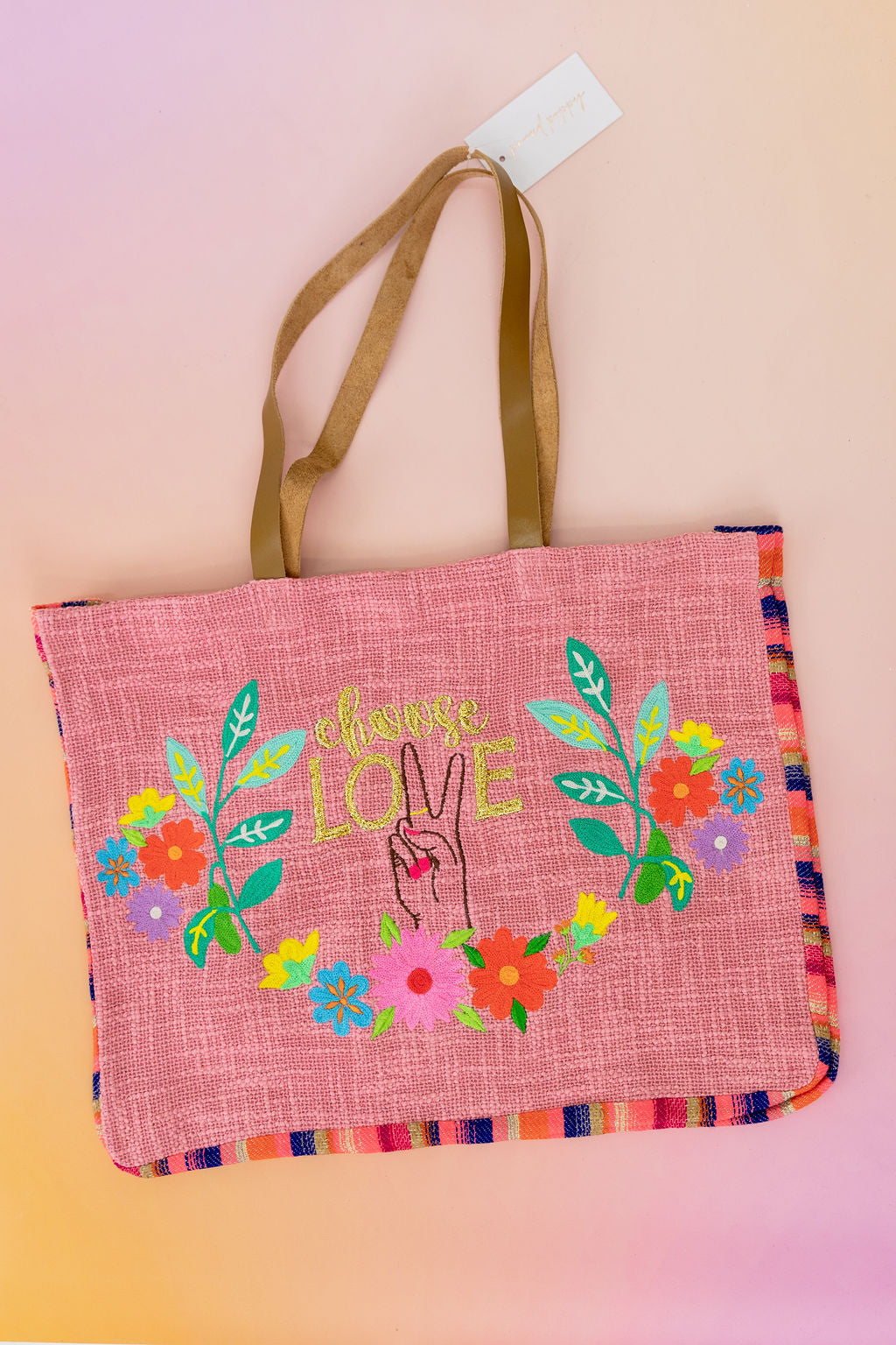 Choose Love Woven Tote Bag