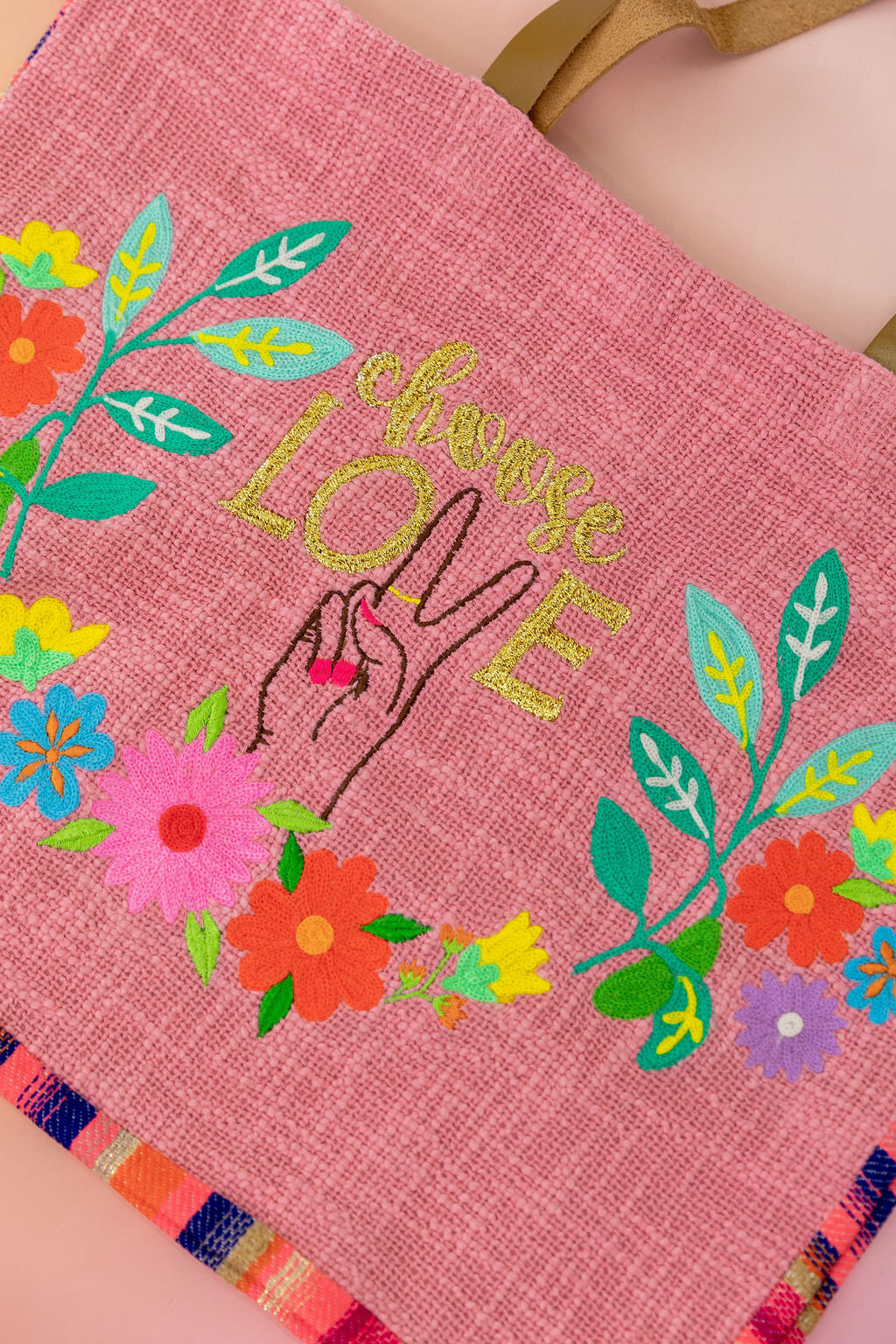 Choose Love Woven Tote Bag
