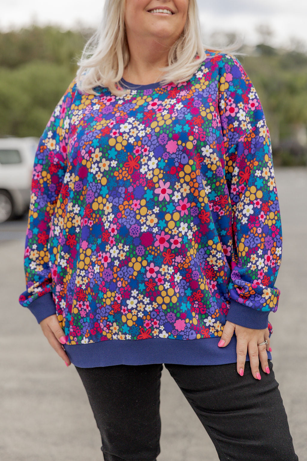Harper Sweater in Kasey's Ditsy by Kasey Rainbow