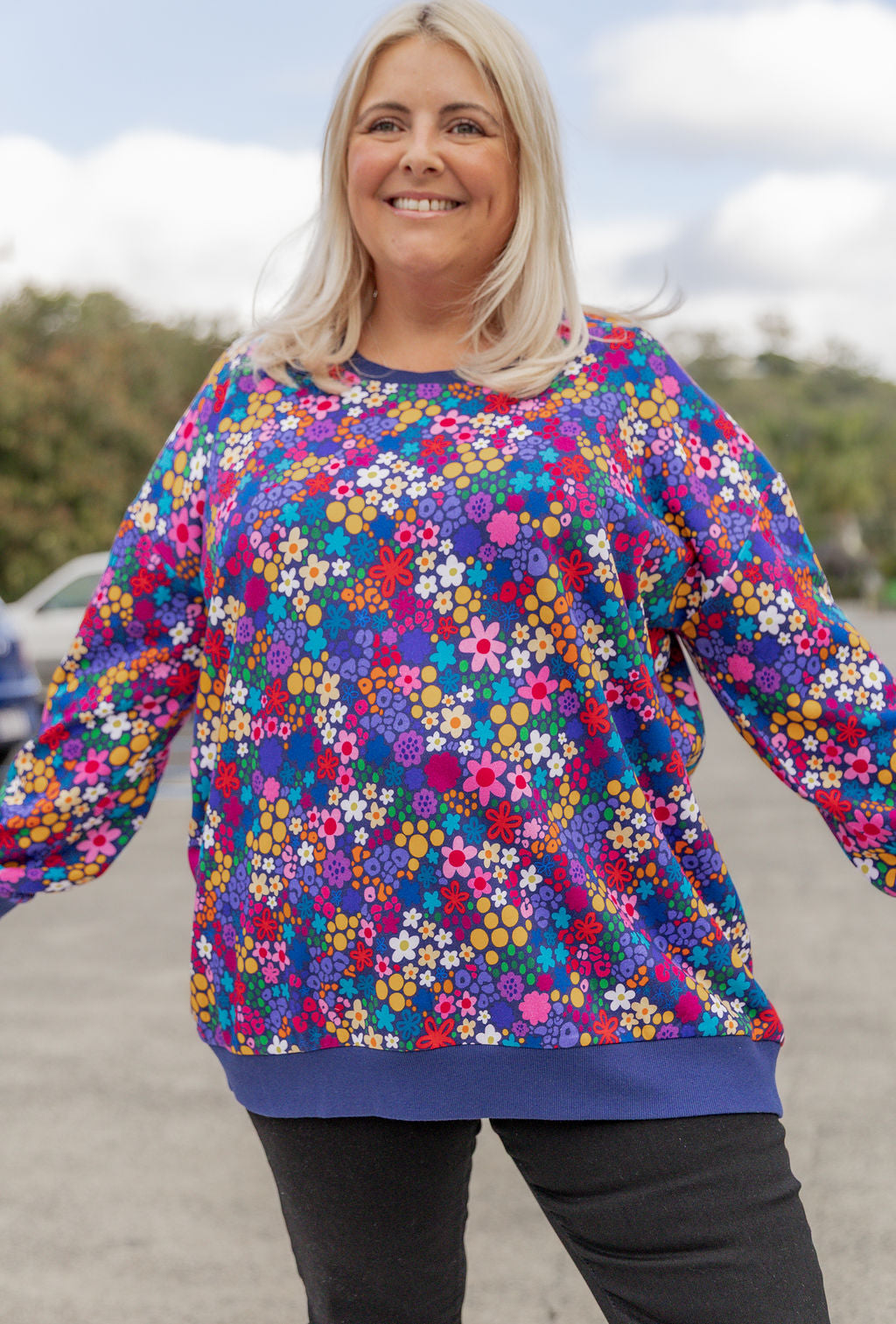 Harper Sweater in Kasey's Ditsy by Kasey Rainbow