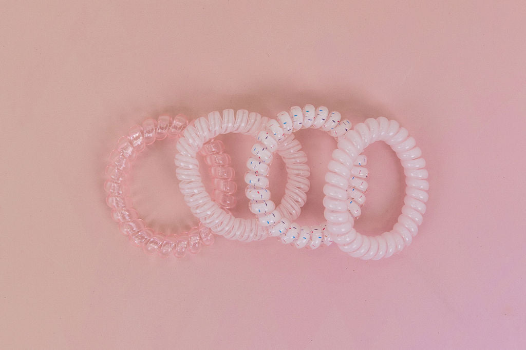 Pink Coil Hair Ties – 4 Pack