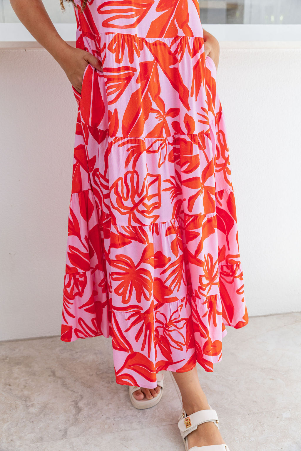Ronnie Maxi Dress in Blush Fern