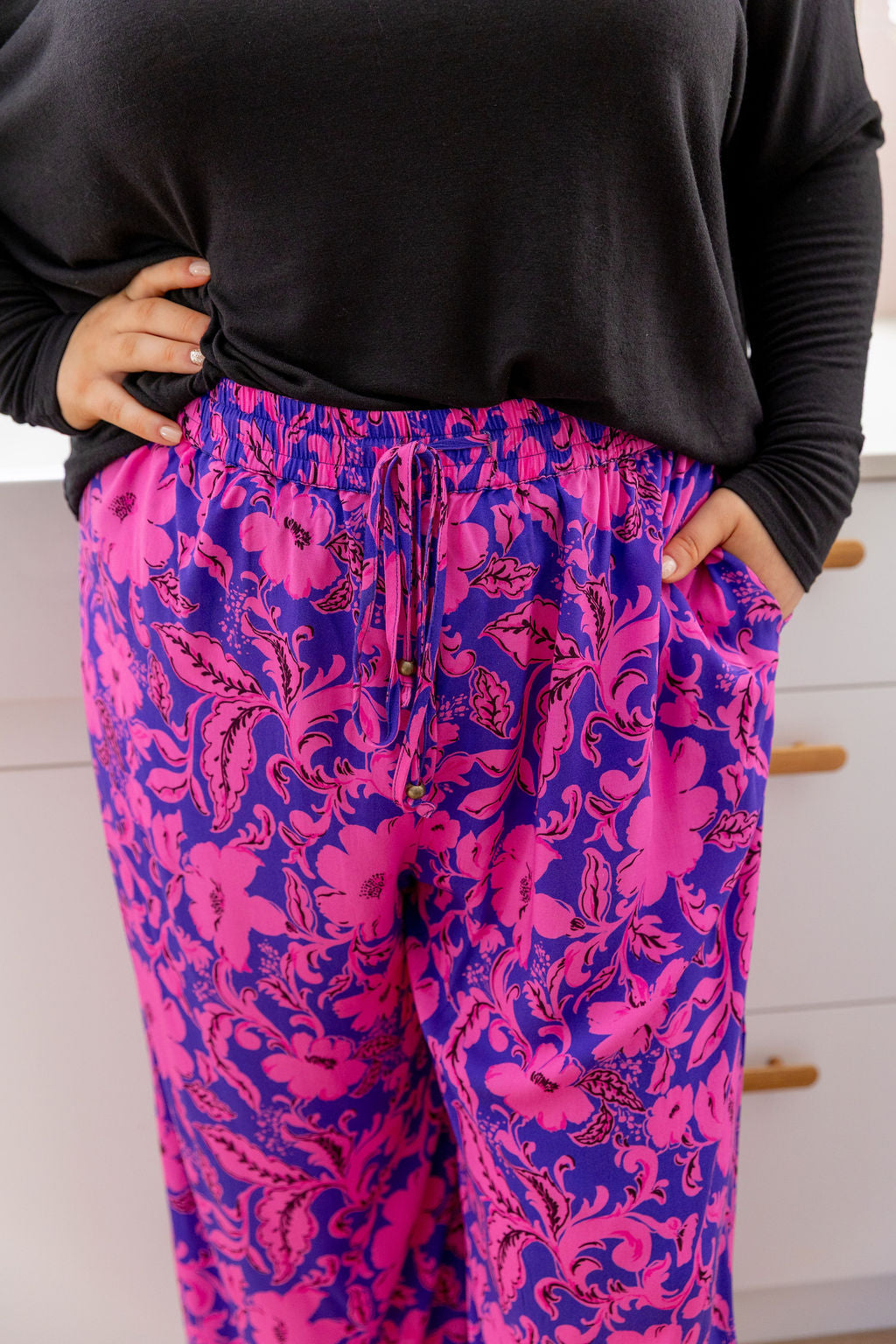Gina Pants in Purple Blooms