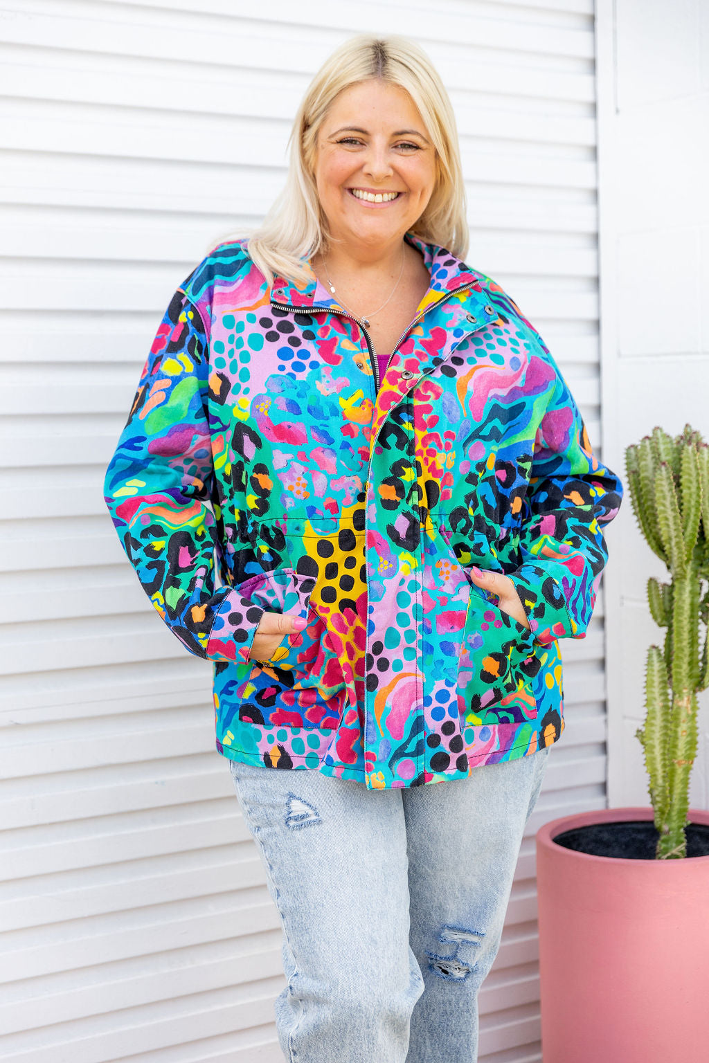 Lakey Jacket in Electric Leopard by Kasey Rainbow