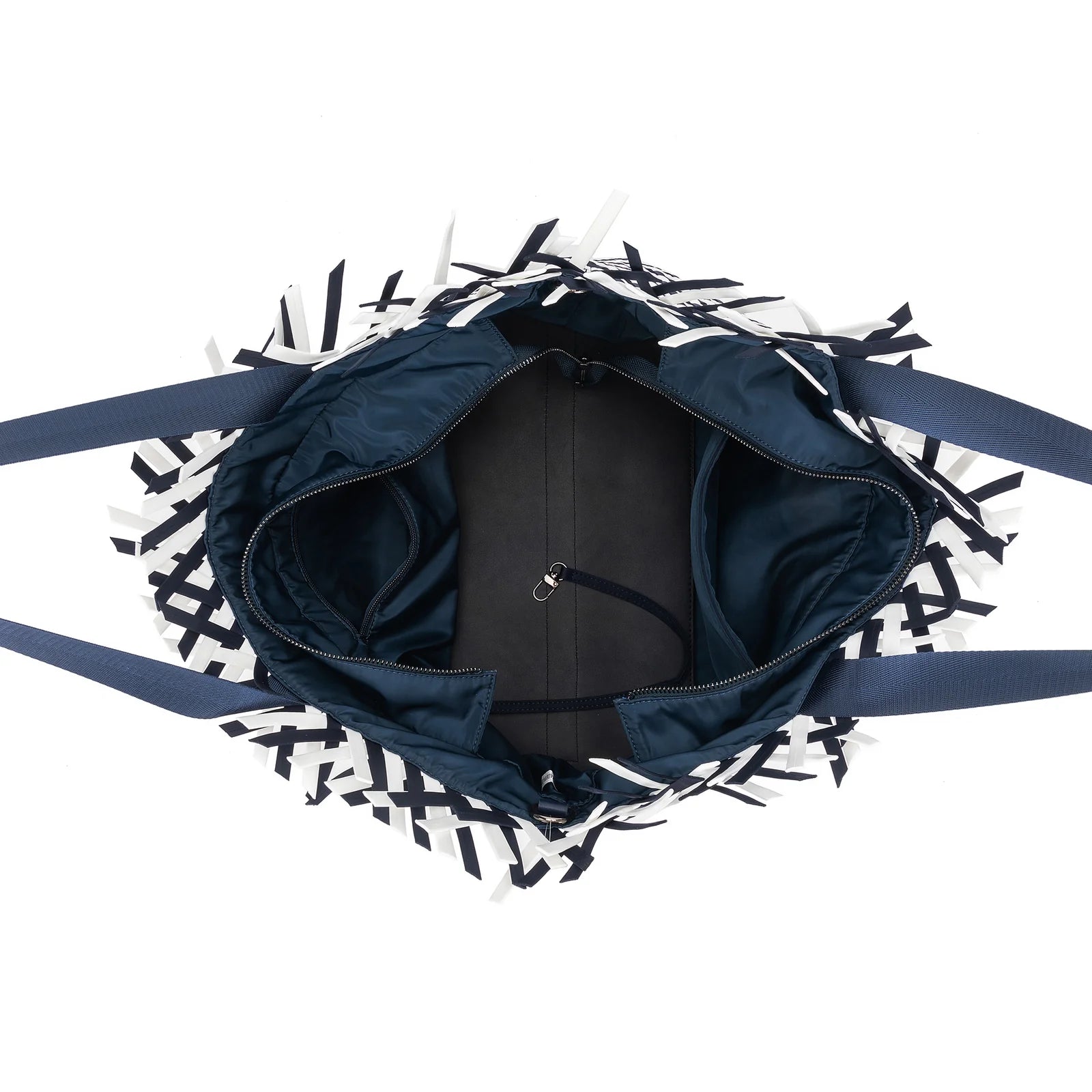 Bahama Navy Large 2 Piece Woven Tote Bag by Black Caviar