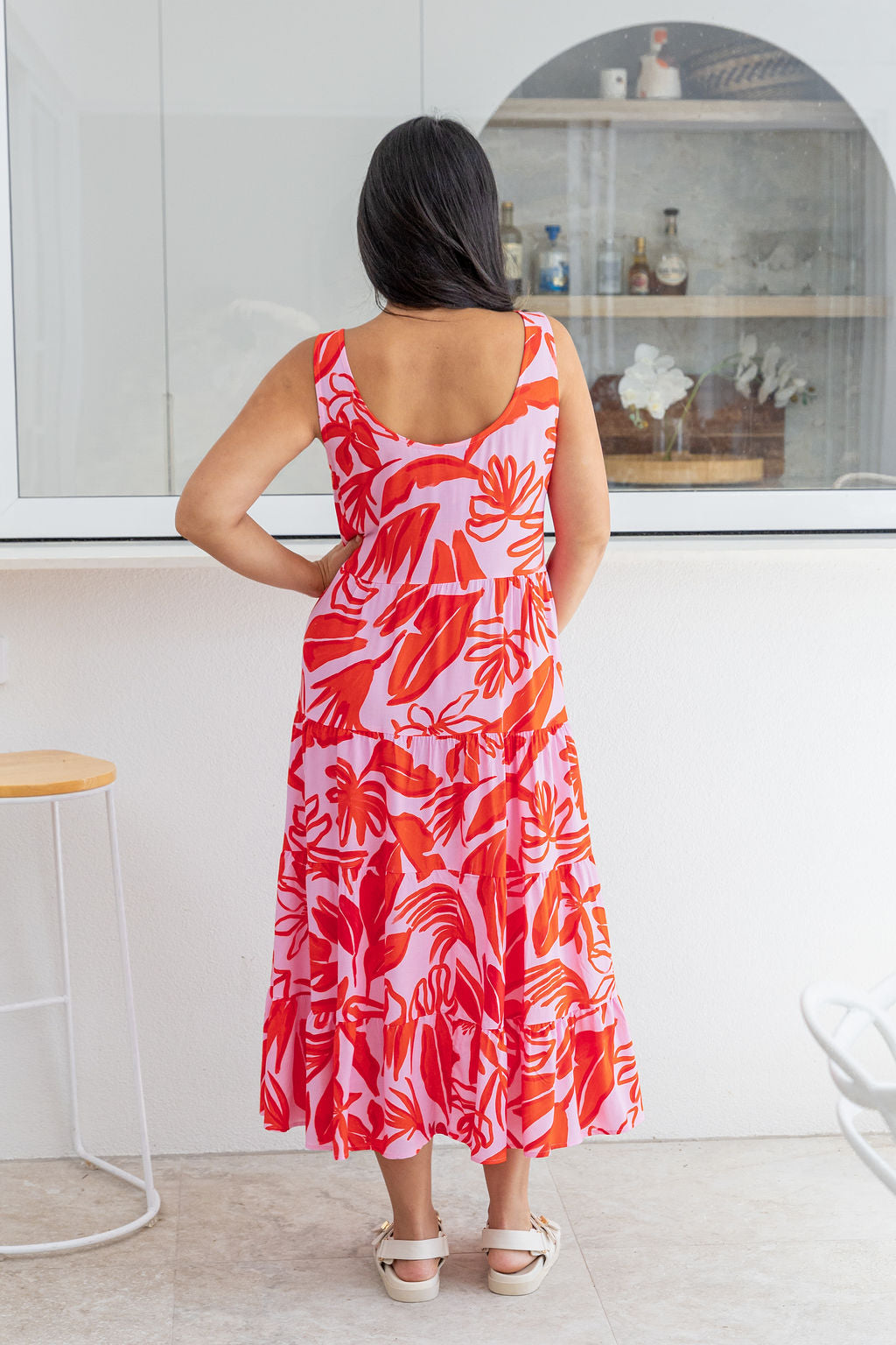 Ronnie Maxi Dress in Blush Fern