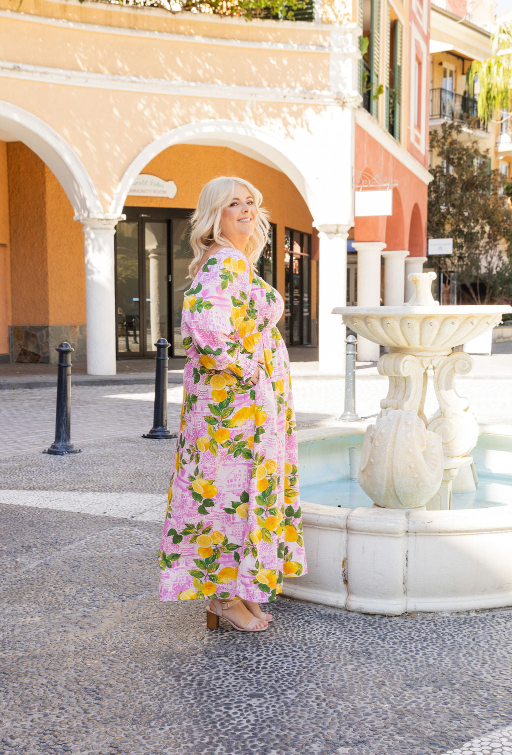 Amelia Linen Blend Maxi Dress in Themis
