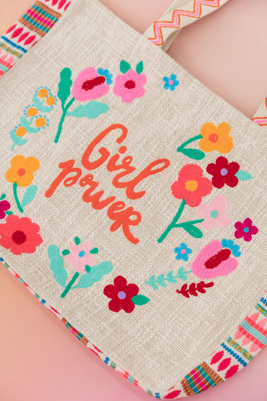 Girl Power Woven Tote Bag