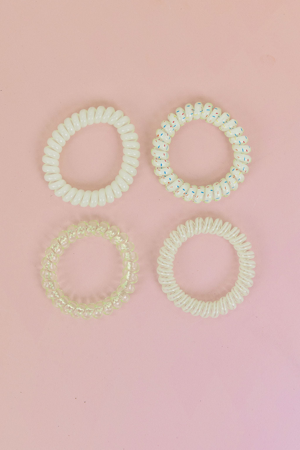 Neon Green Coil Hair Ties – 4 Pack