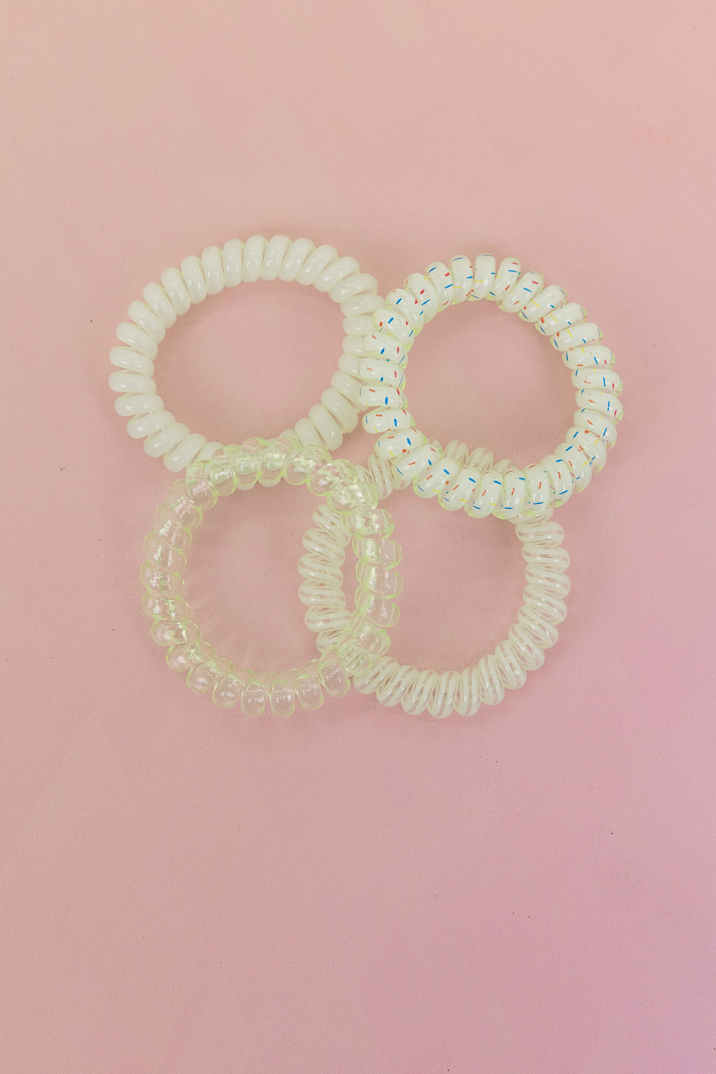 Neon Green Coil Hair Ties – 4 Pack