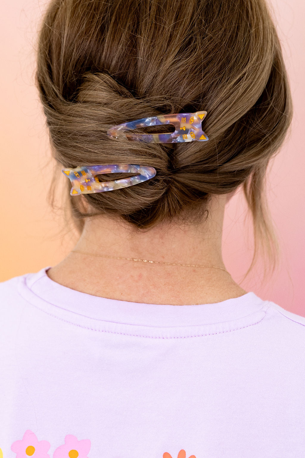 Cat Hair Clips in Multi Violet