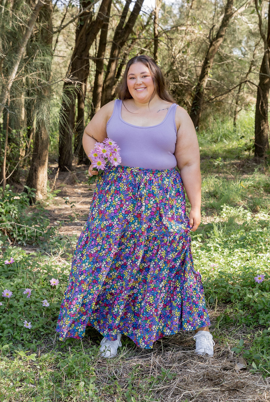Carrie Skirt in Ditsy Kasey Rainbow