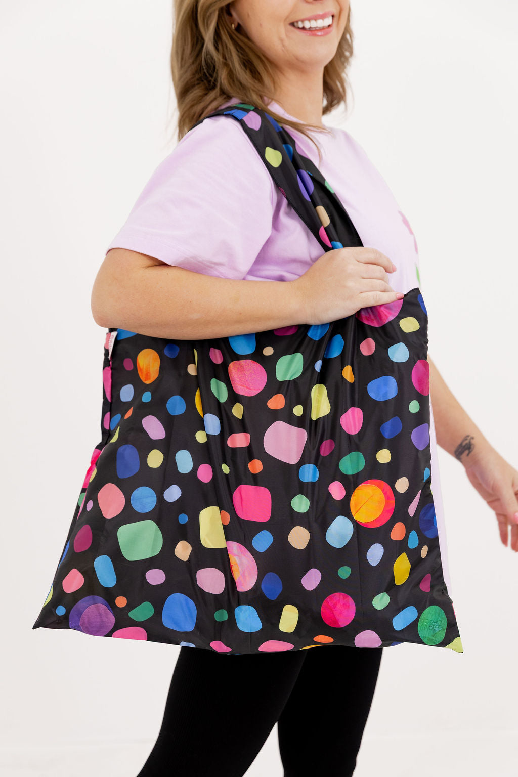 PP Reusable Shopper Bag in Black Pebble by Kasey Rainbow