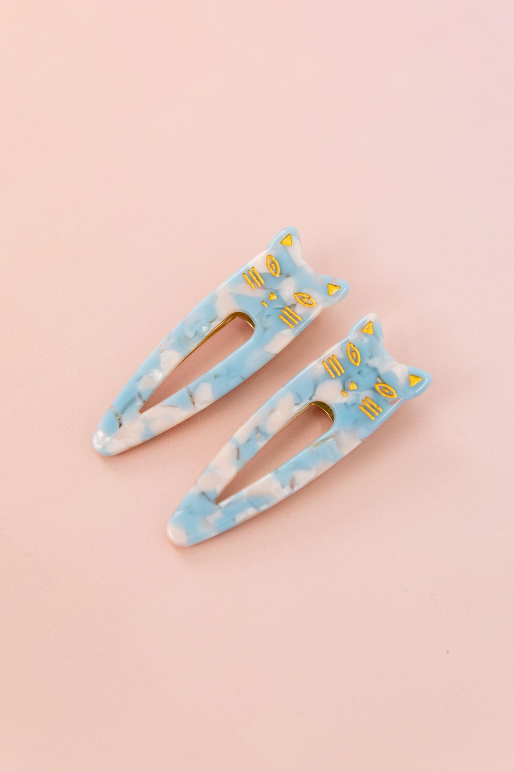Cat Hair Clips in Blue Cloud