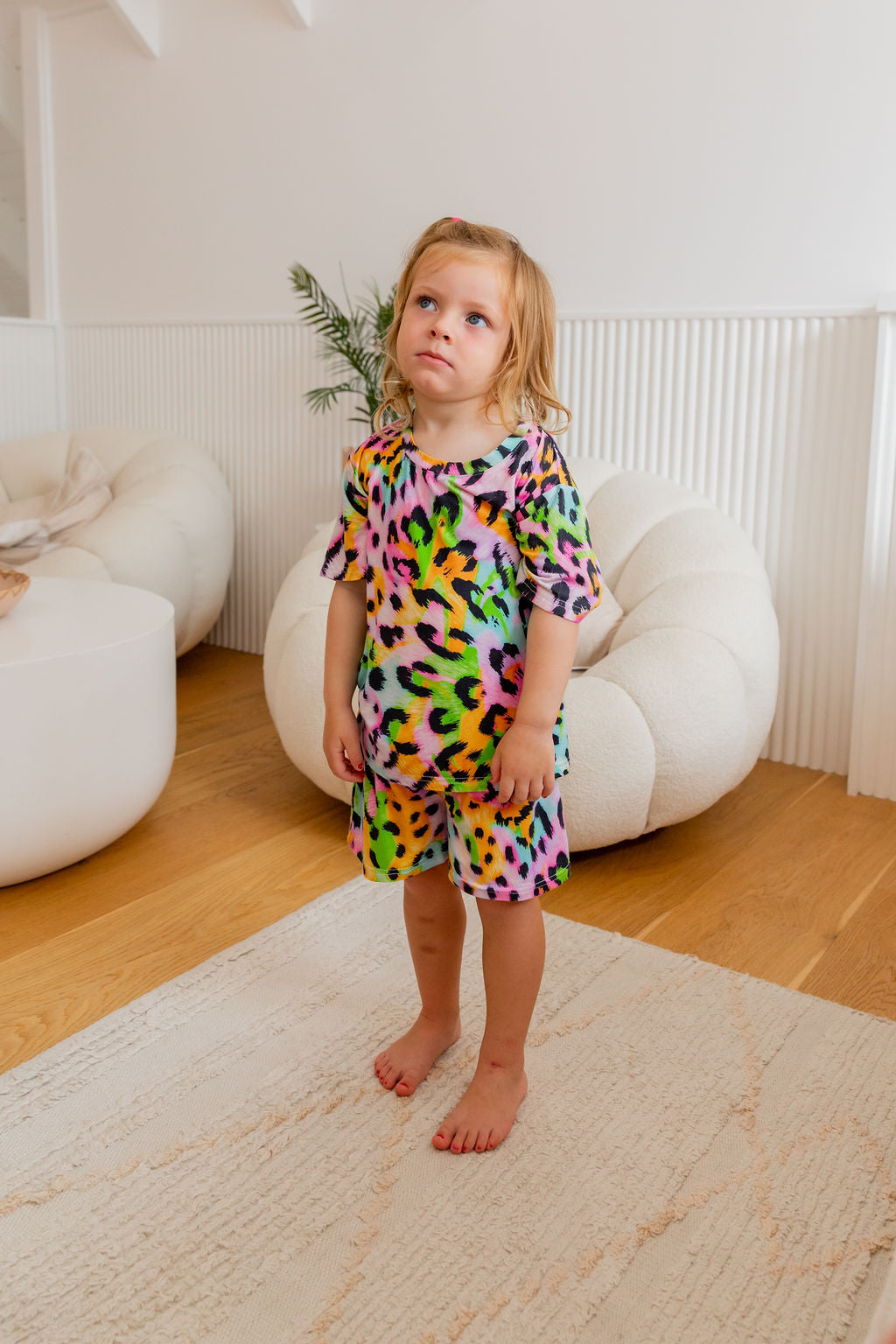 Manifest Kids Top & Shorts Sleepwear Set in Wild Dreams