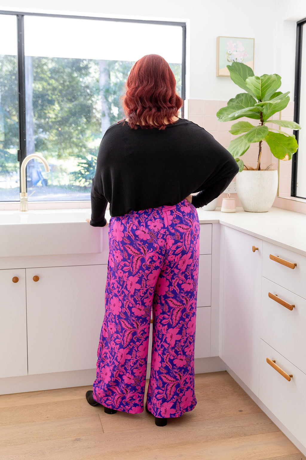 Gina Pants in Purple Blooms