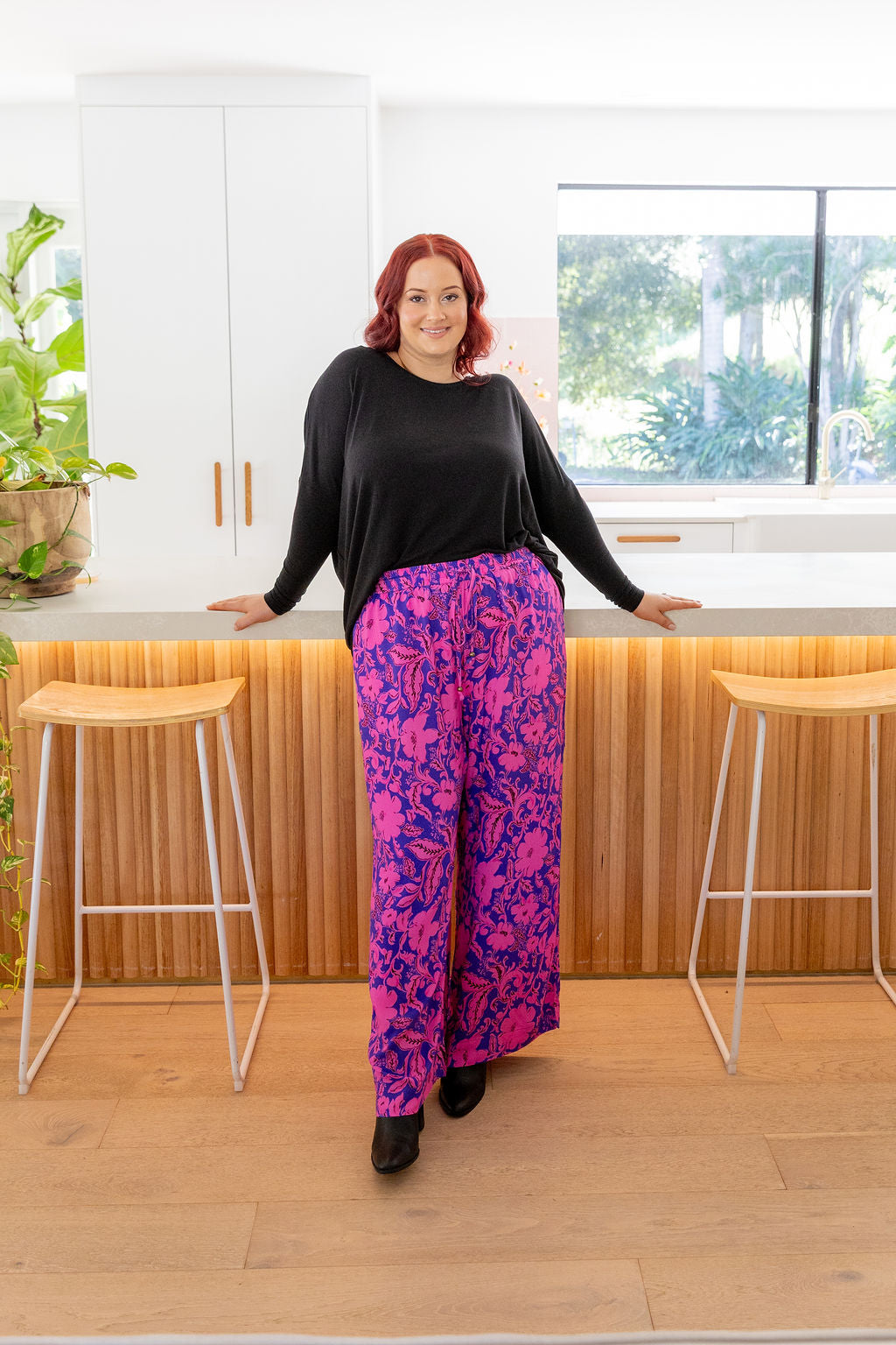 Gina Pants in Purple Blooms