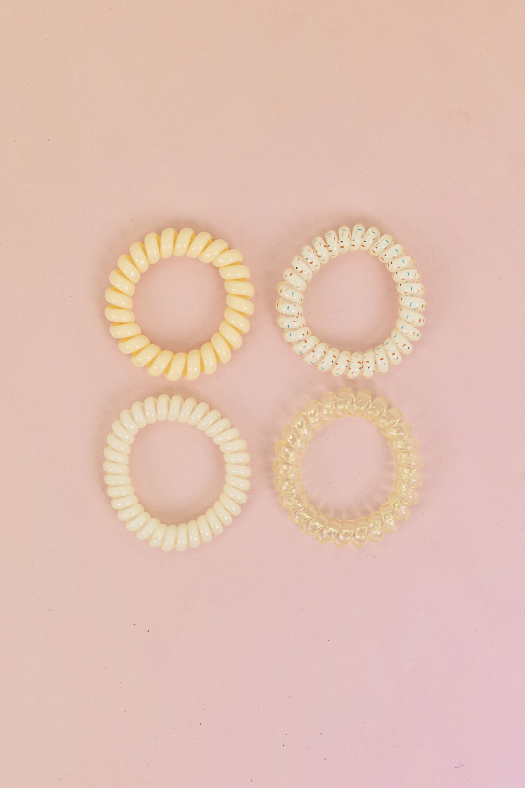 Yellow Coil Hair Ties – 4 Pack