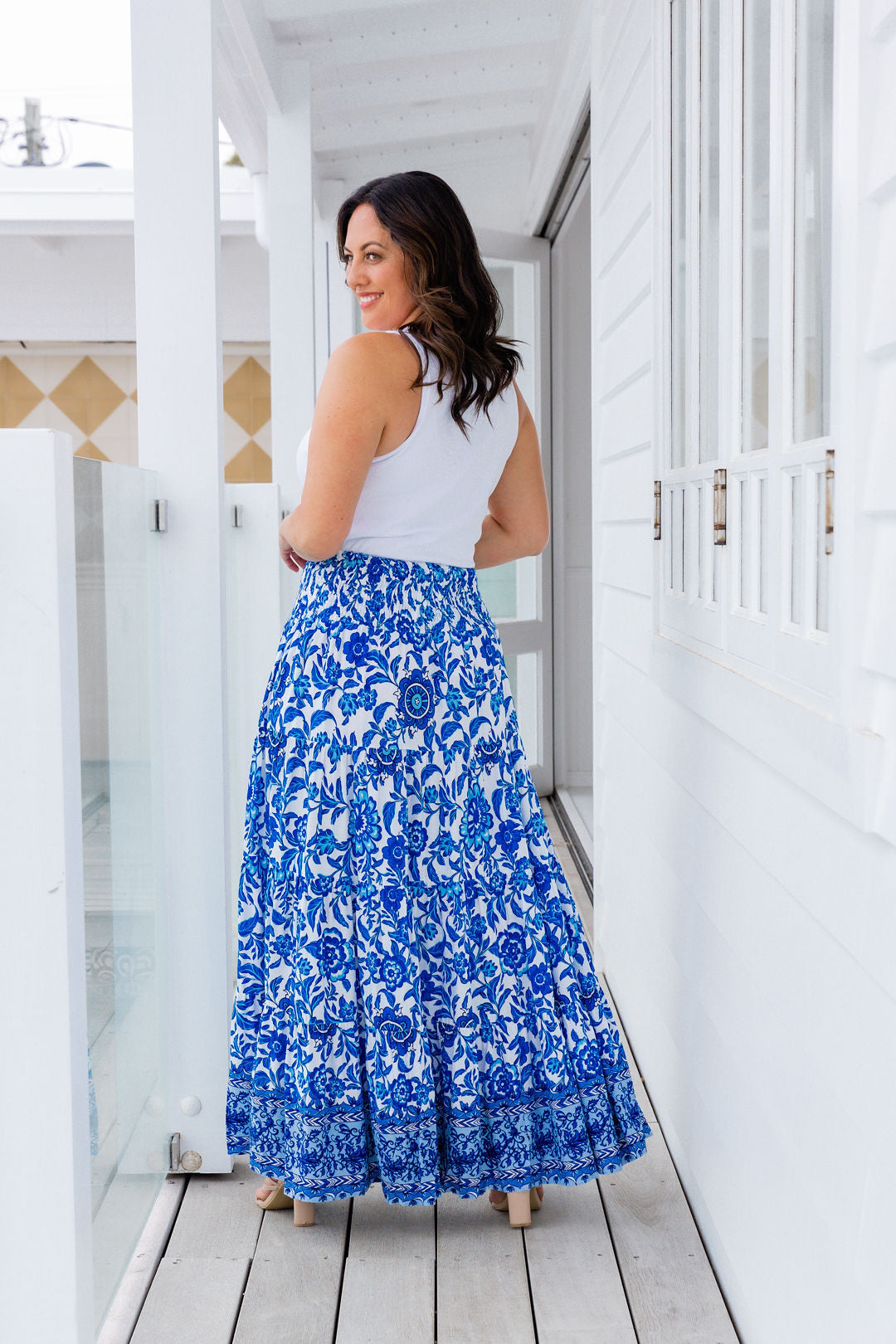 Floral maxi skirt au sale