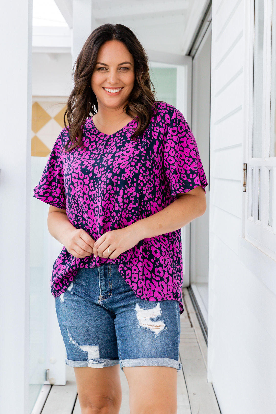 Phoebe Purple Leopard Top