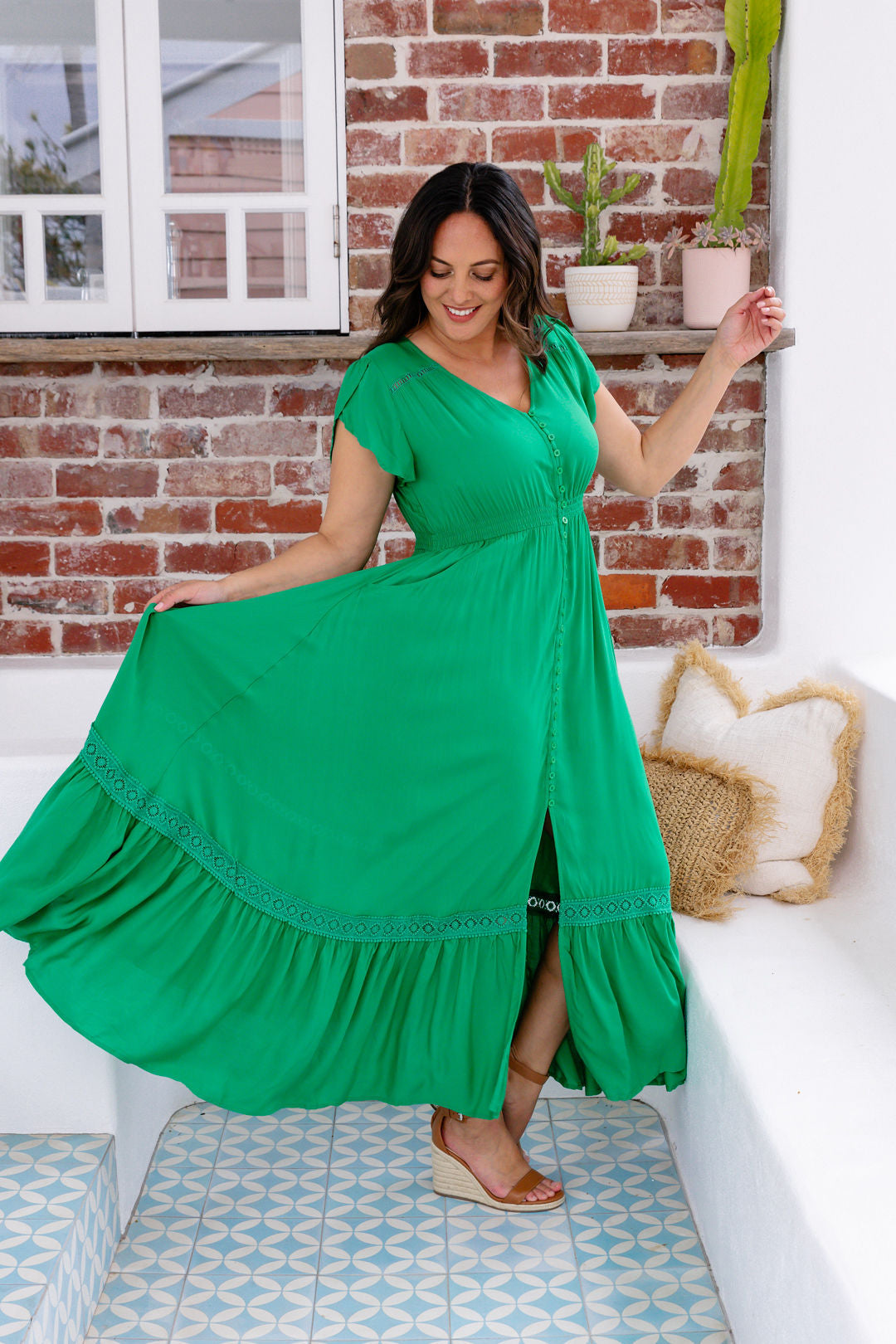 Shayla Maxi Dress in Green