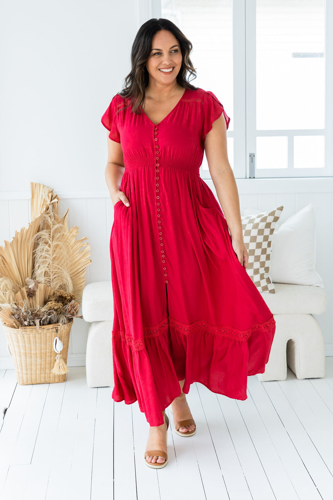 Louisa Red Maxi Dress