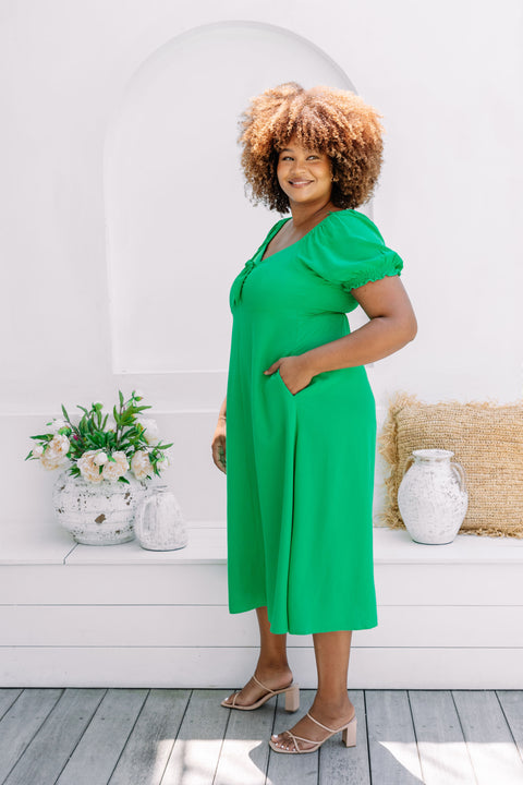 Green midi clearance dress