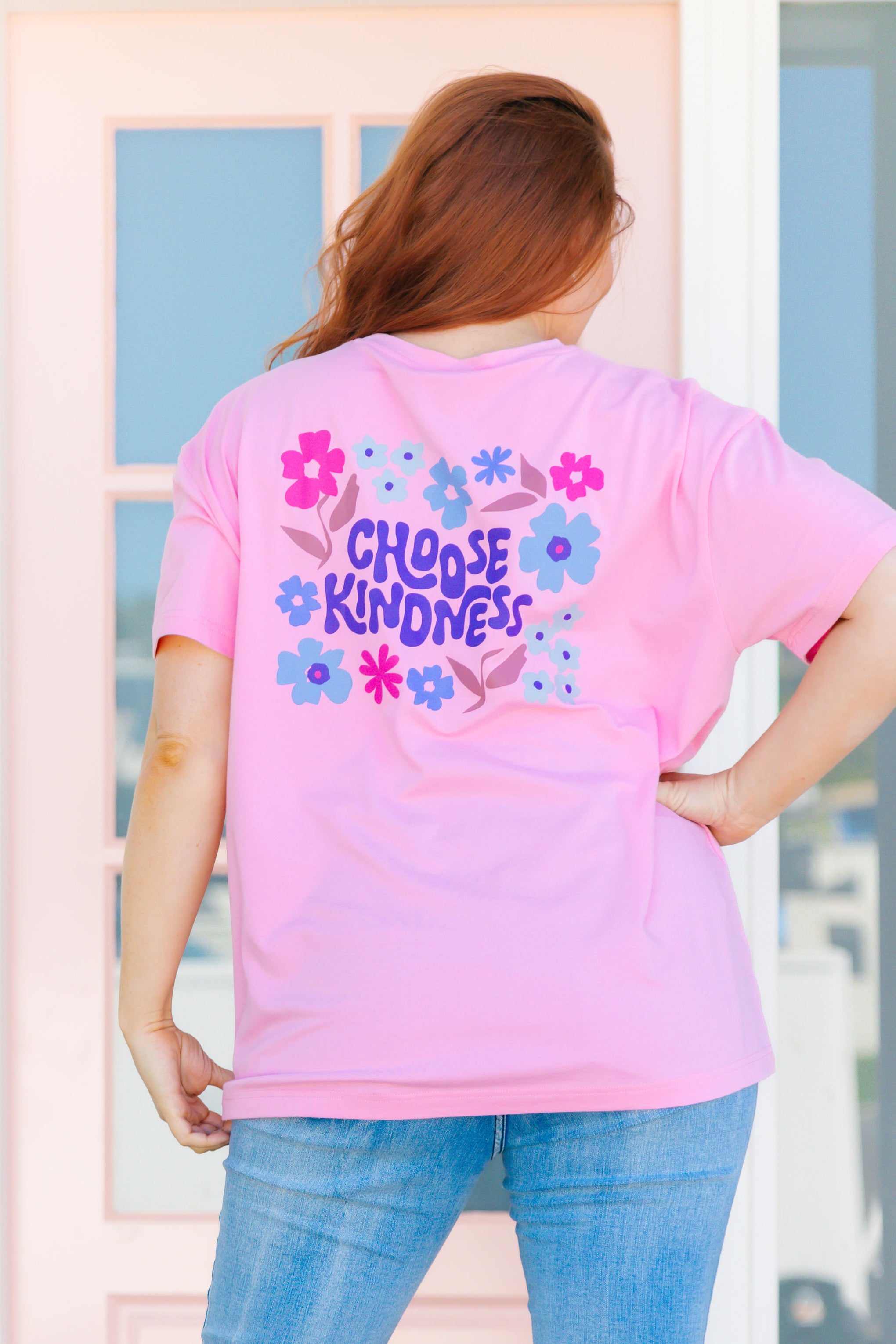 Choose Kindness Tee in Flamingo