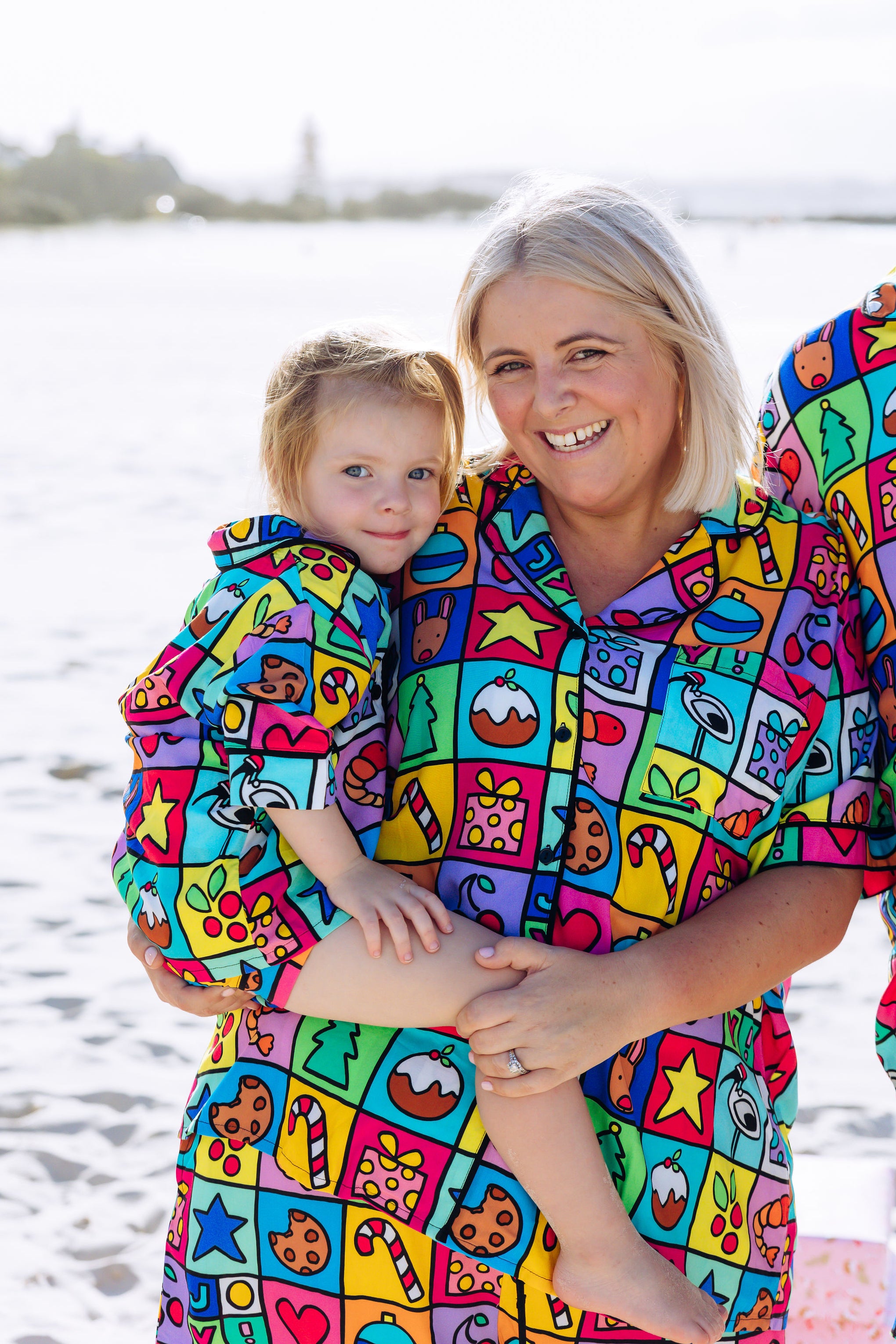 Mistletoe Shirt & Shorts Pyjama Set in Christmas Checkers by Kasey Rainbow