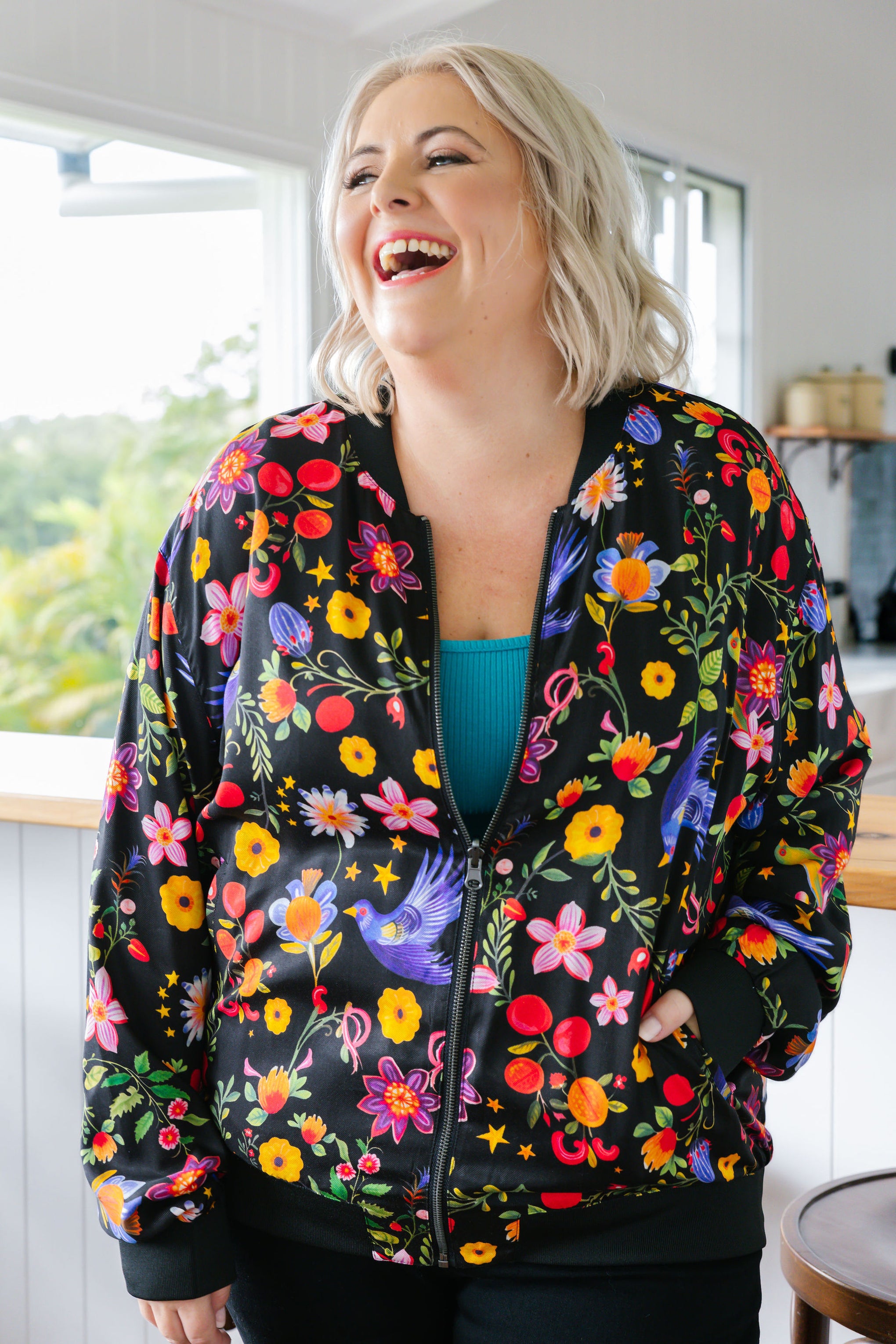 Mylie Reversible Bomber Jacket in Star Crossed Lover L'Amour