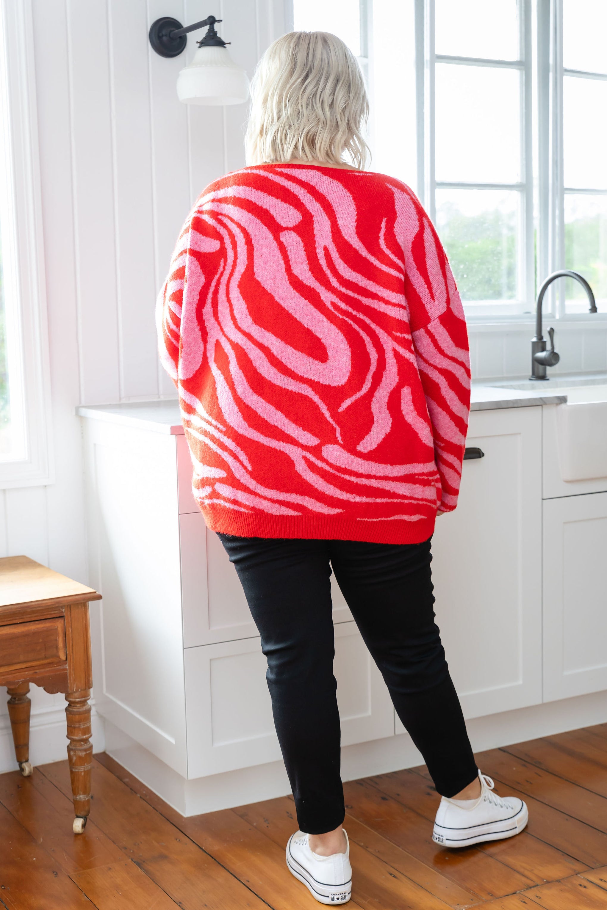 Ginny Knit in Pink & Red Zebra