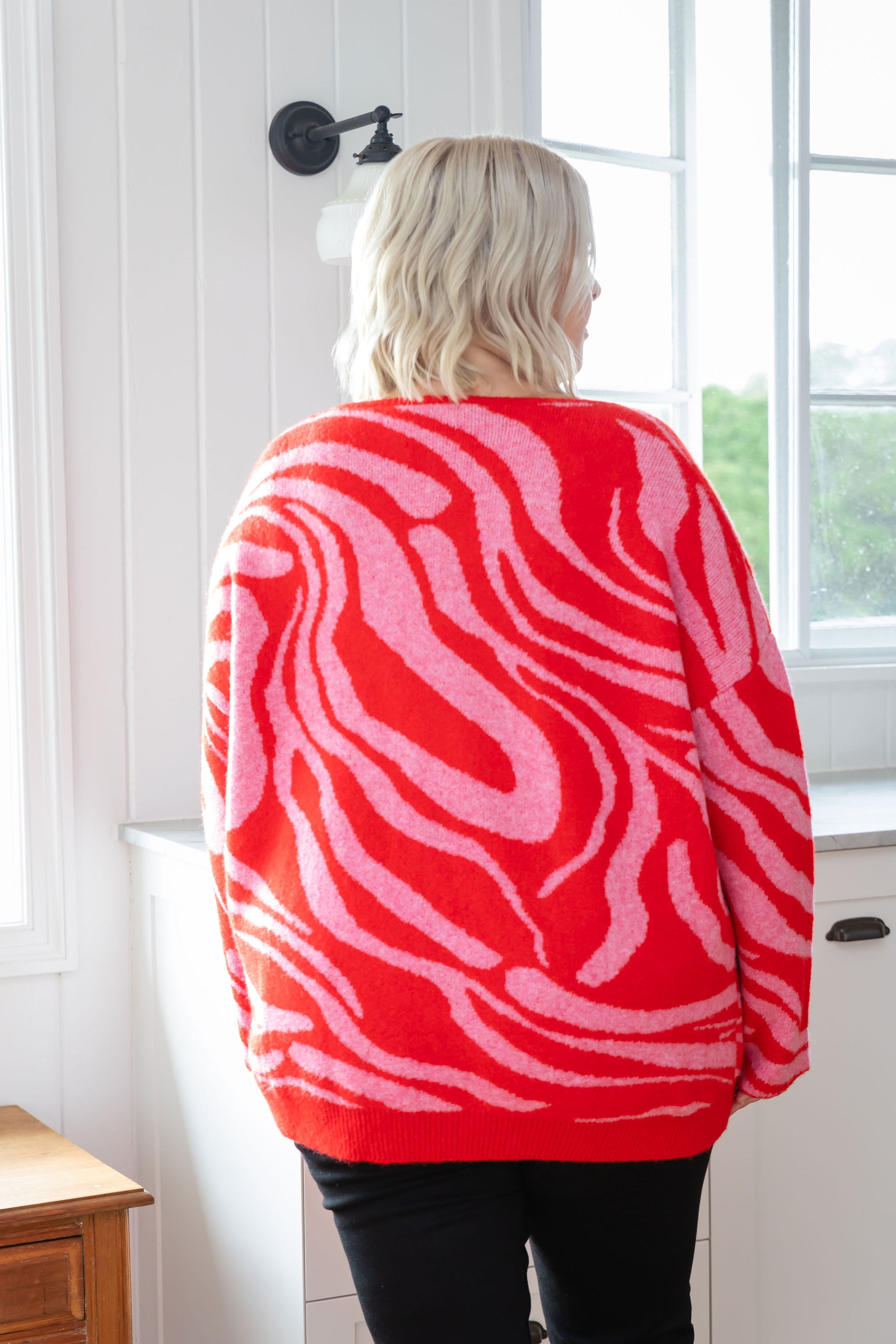 Ginny Knit in Pink & Red Zebra