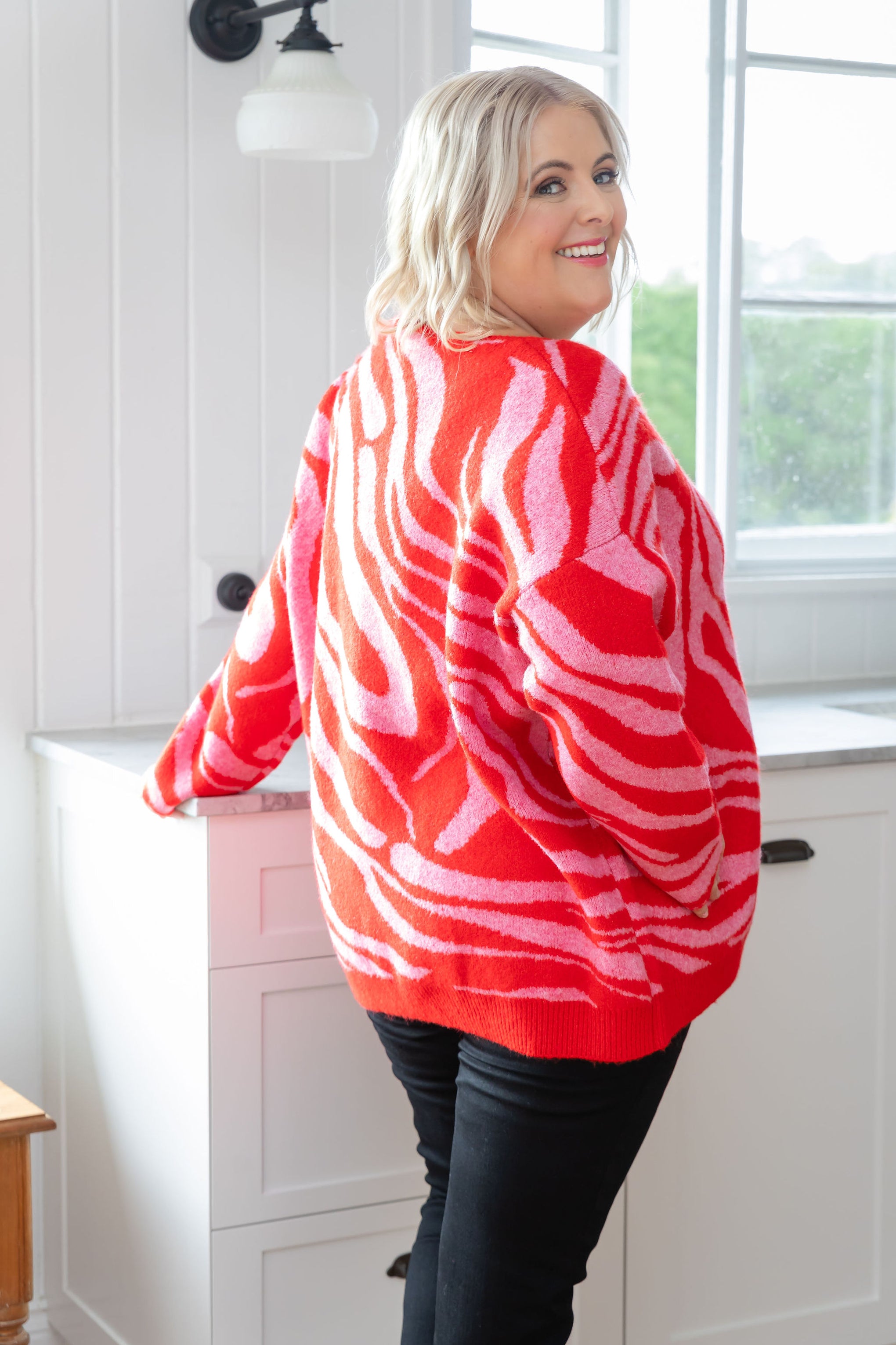 Ginny Knit in Pink & Red Zebra
